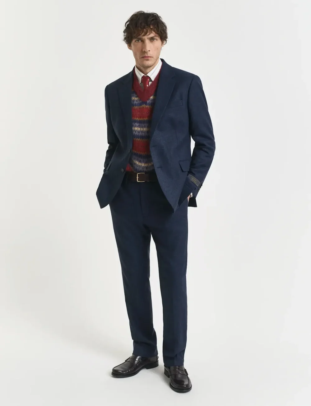GANT - FLANNEL HERRINGBONE SUIT JACKET - enkeltradede blazere - evening blue - 4
