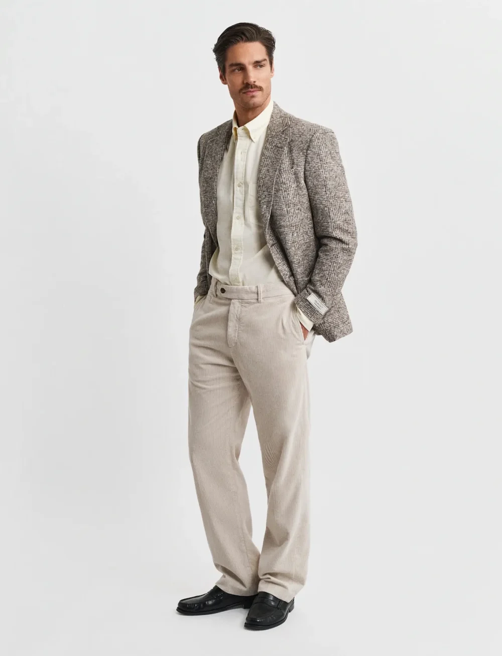 GANT - CHECKED KNIT BLAZER - single breasted blazers - seed melange - 4