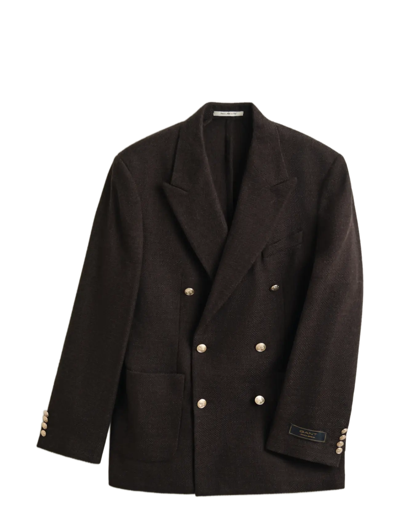 Gant Wool Textured Club Blazer, 50, Black, Blazere > Dobbeltradede Blazere, Herre