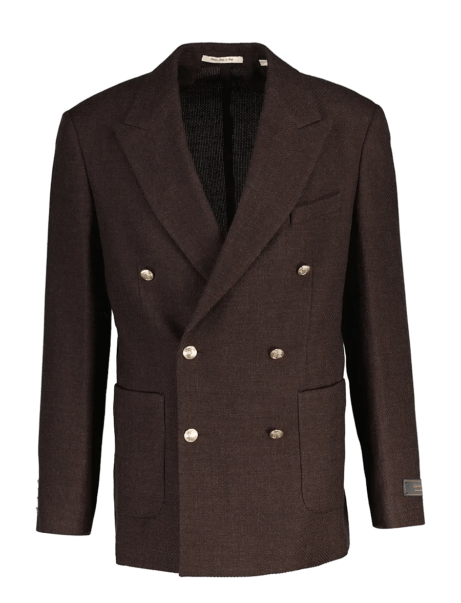 Gant - WOOL TEXTURED CLUB BLAZER - zweireiher - black brown - 1