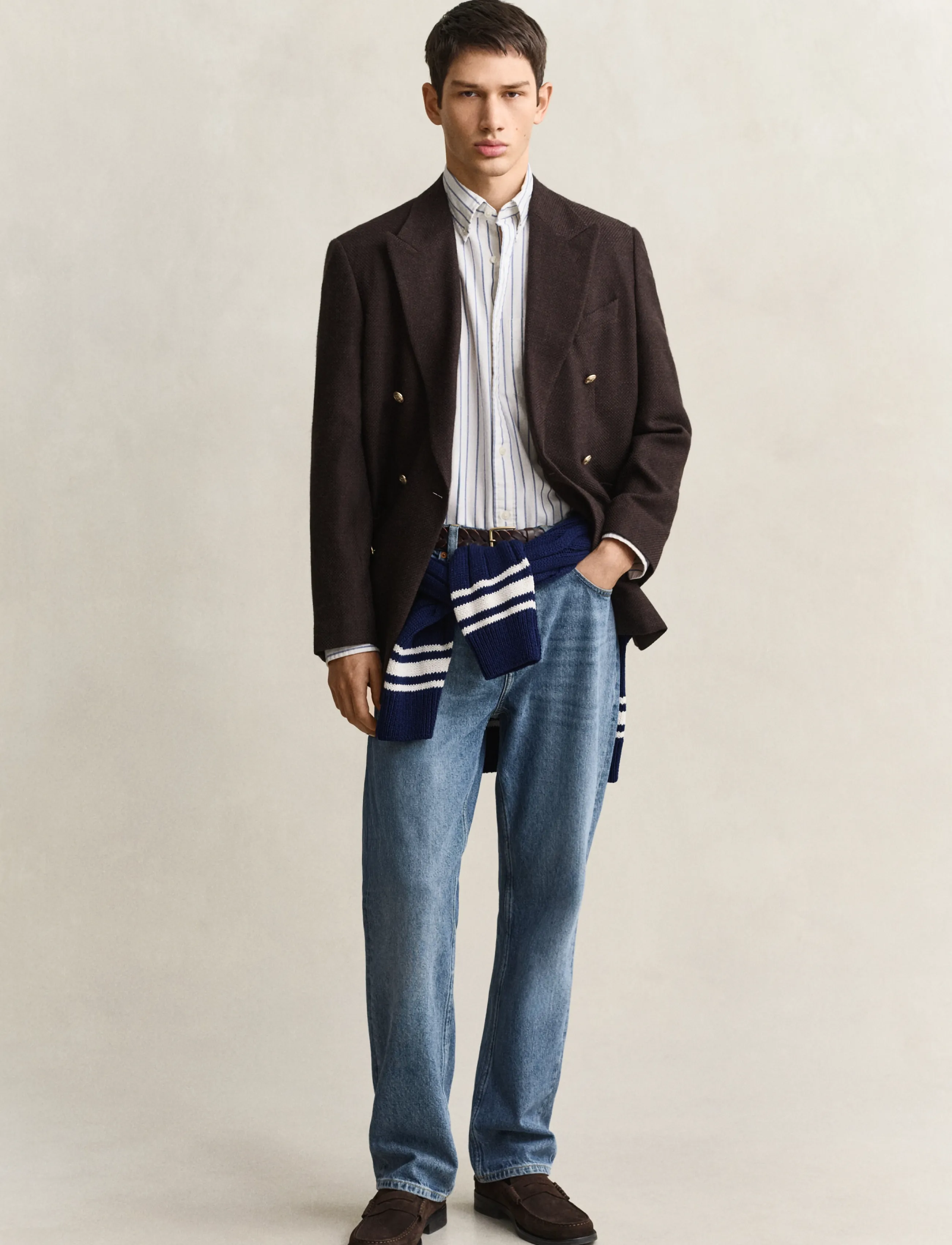 Gant - WOOL TEXTURED CLUB BLAZER - zweireiher - black brown - 3