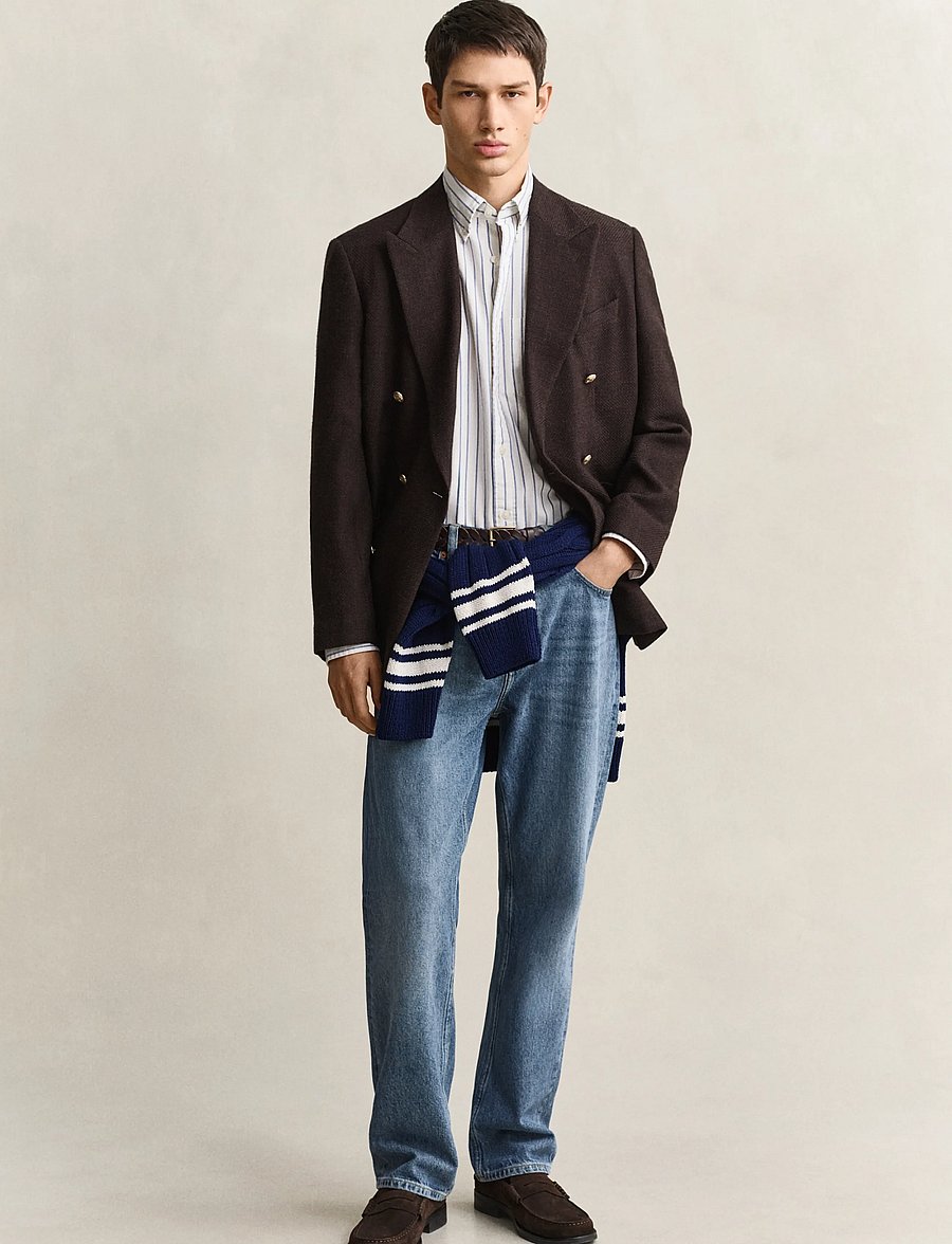 Gant - WOOL TEXTURED CLUB BLAZER - zweireiher - black brown - 3