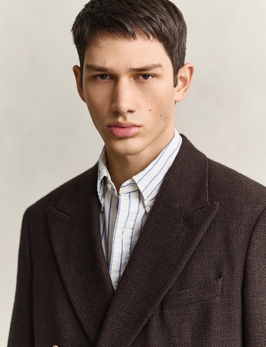 Gant - WOOL TEXTURED CLUB BLAZER - zweireiher - black brown - 4