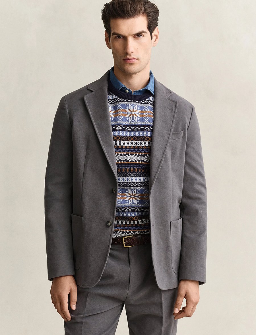 Gant - MOLESKIN SUIT JACKET - einreiher - dusky anthracite - 0