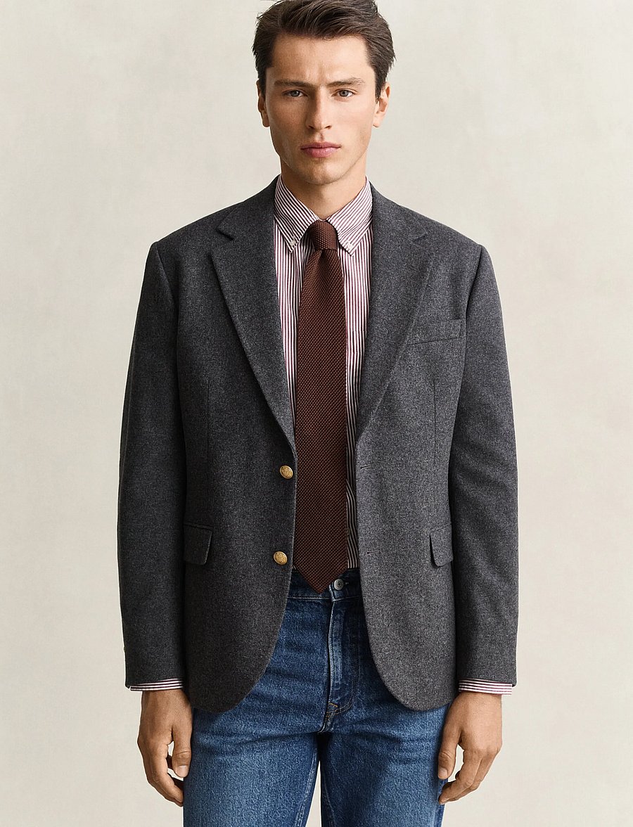 Gant - WOOL FLANNEL CLUB BLAZER - Üherealised pintsakud - dusky anthracite - 0