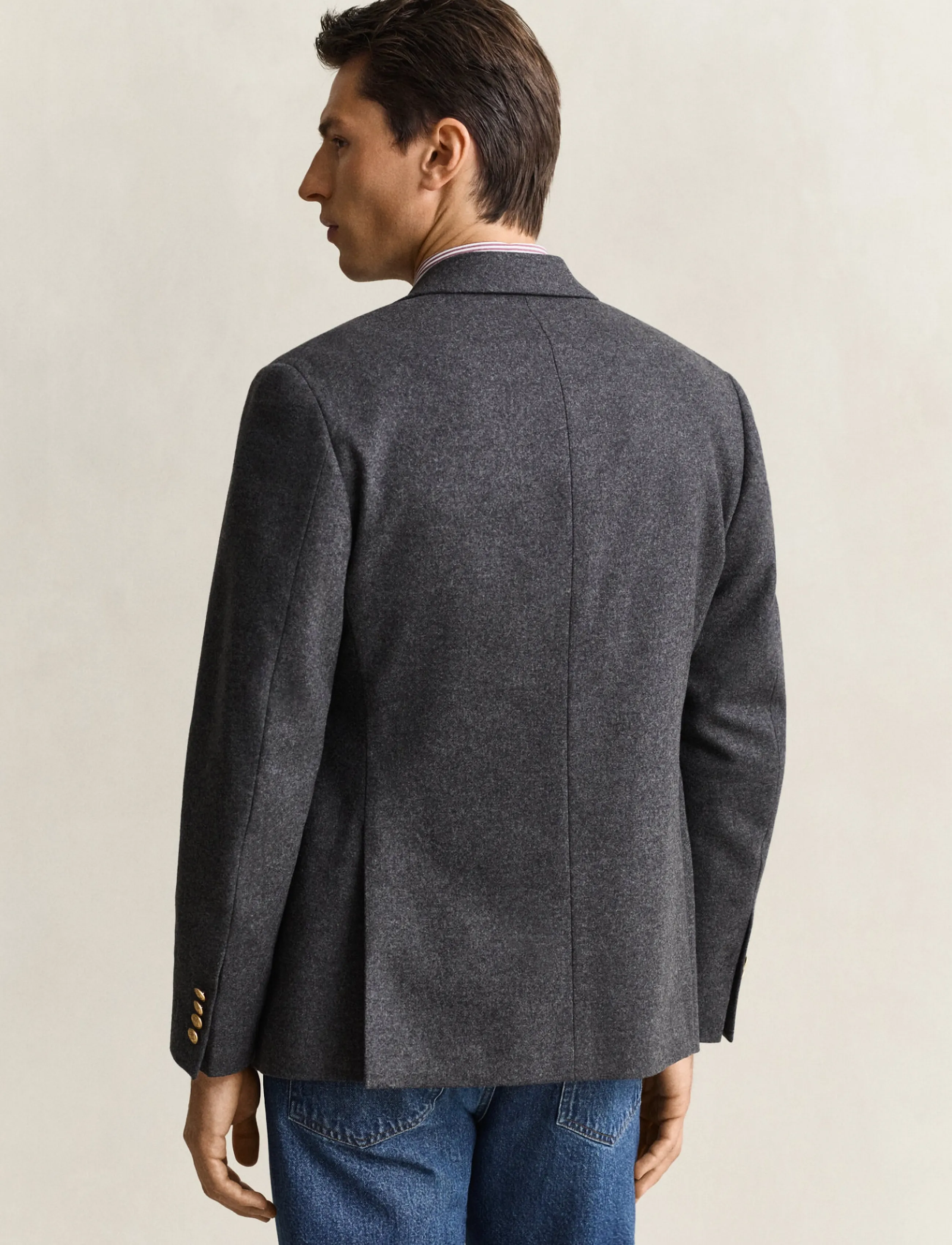 Gant - WOOL FLANNEL CLUB BLAZER - single breasted blazers - dusky anthracite - 2