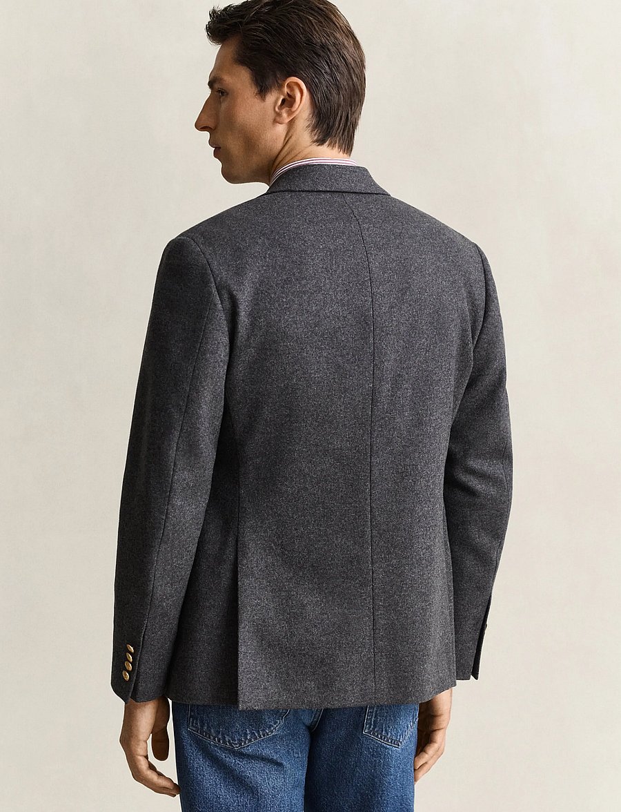 Gant - WOOL FLANNEL CLUB BLAZER - Üherealised pintsakud - dusky anthracite - 2