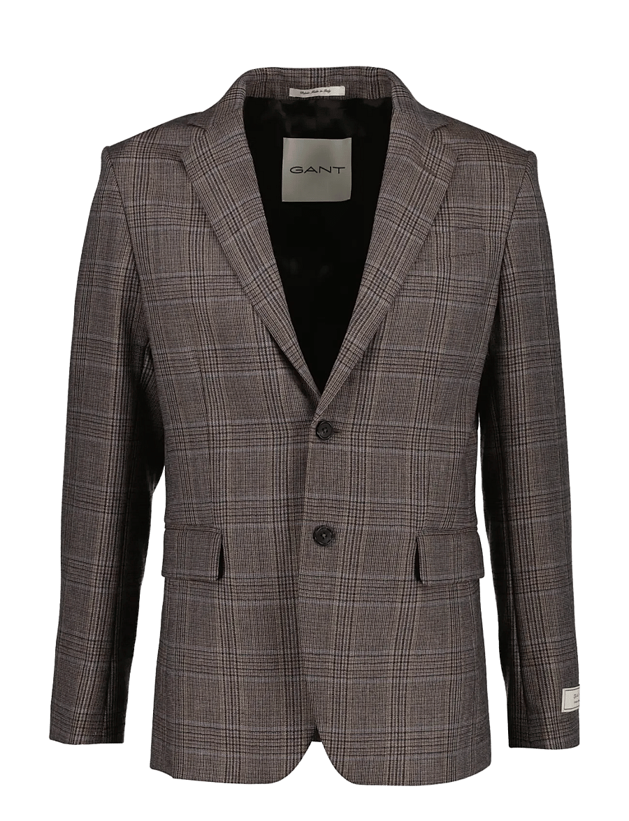 Gant - WOOL CHECK SUIT JACKET - single breasted blazers - light taupe - 1