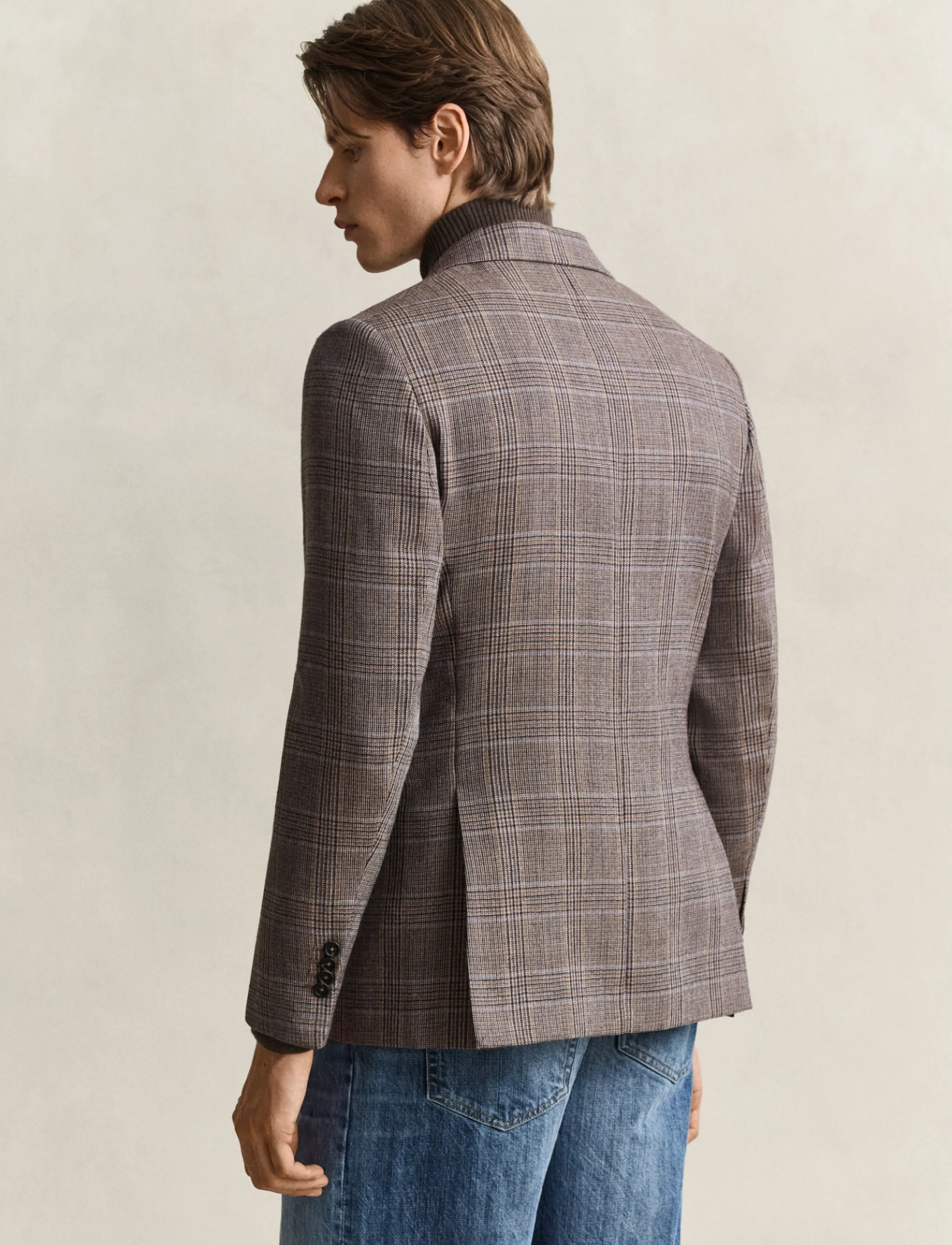 Gant - WOOL CHECK SUIT JACKET - light taupe - 2