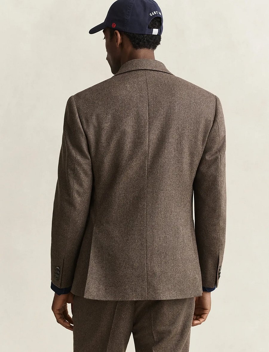 Gant - WOOL HERRINGBONE SUIT JACKET - einreiher - black brown - 2
