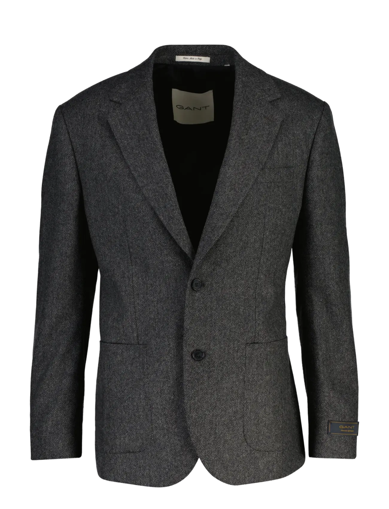 Gant WOOL HERRINGBONE SUIT JACKET - Enkeltradede blazere - BLACK GREY / grey