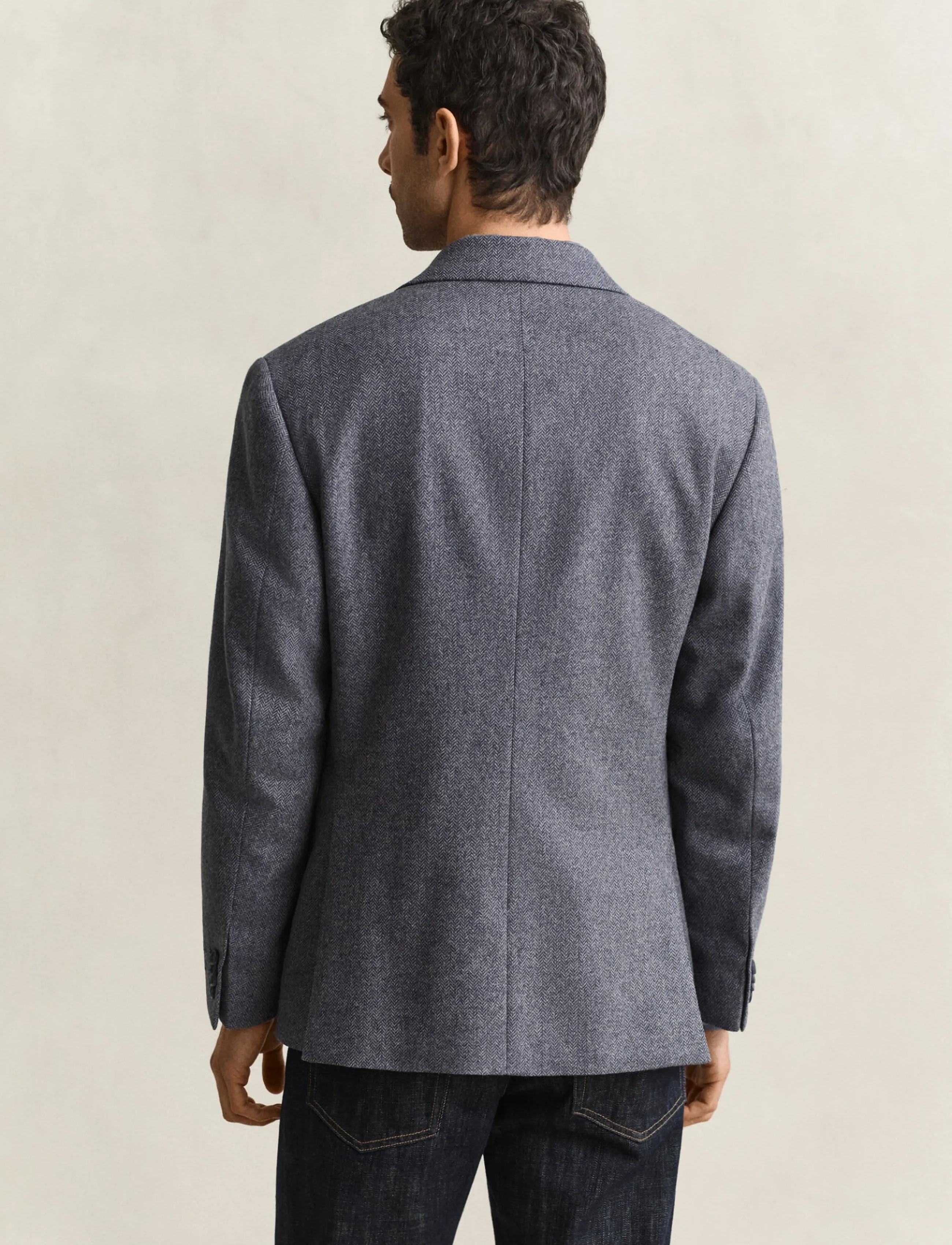 Gant - WOOL HERRINGBONE SUIT JACKET - persian blue - 2