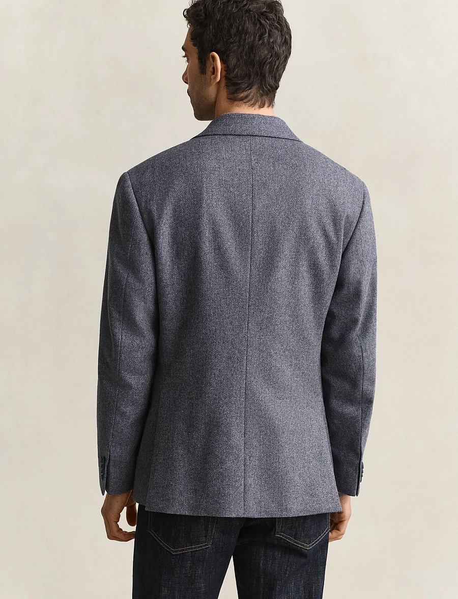 Gant - WOOL HERRINGBONE SUIT JACKET - persian blue - 2