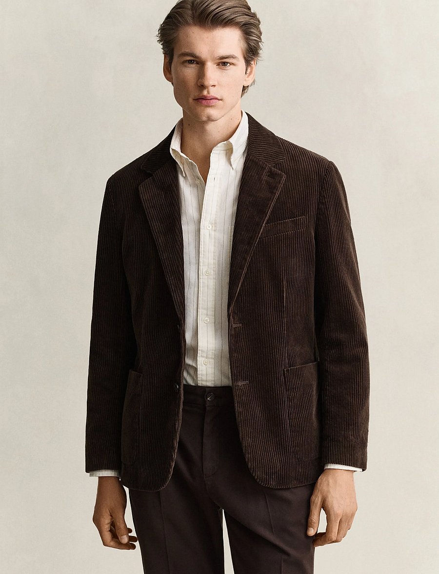 Gant - CORDUROY SUIT JACKET - black brown - 0