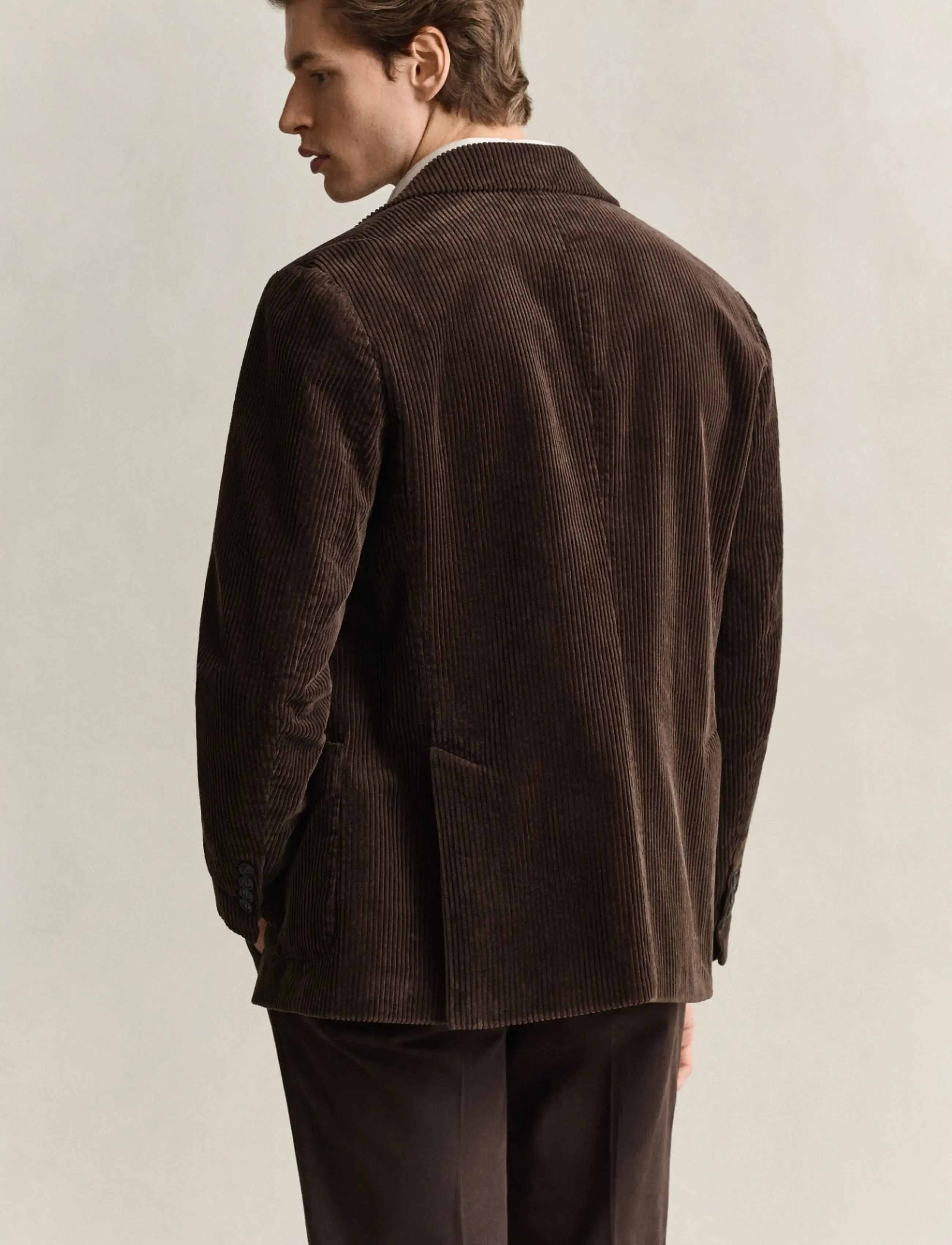 Gant - CORDUROY SUIT JACKET - black brown - 2