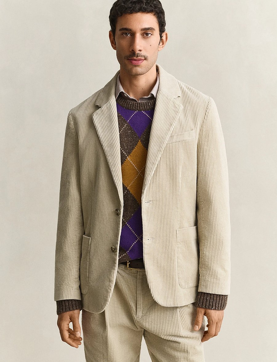 Gant - CORDUROY SUIT JACKET - clay beige - 0