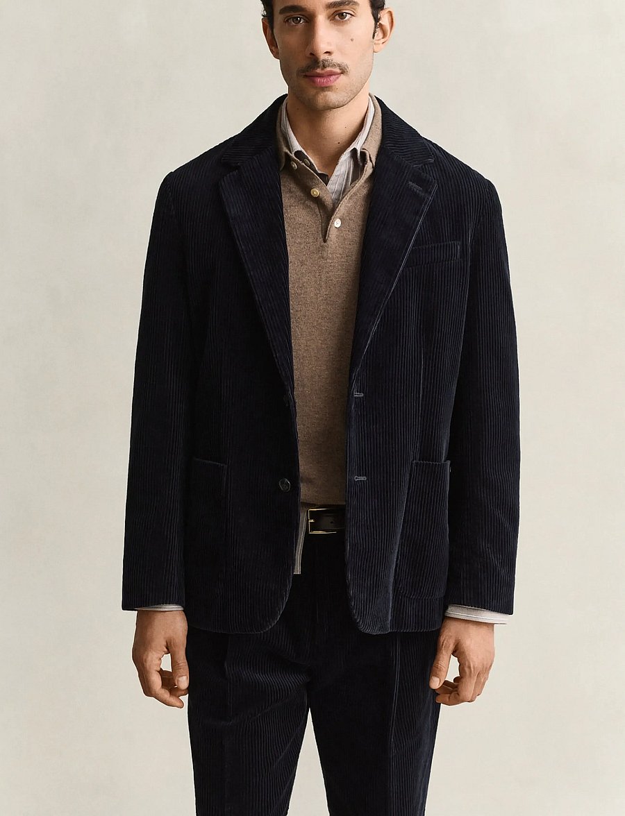 Gant - CORDUROY SUIT JACKET - evening blue - 0