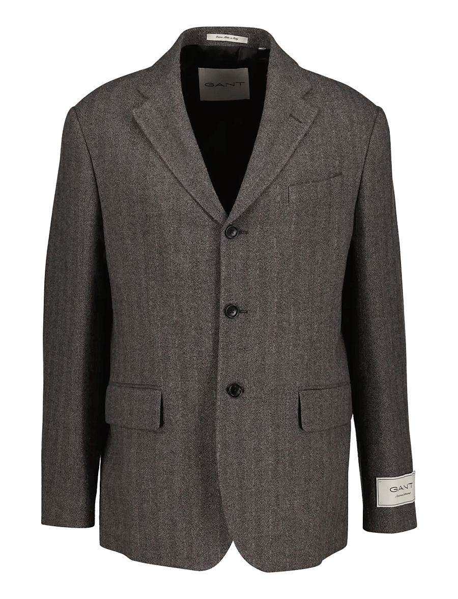 Gant - COTTON WOOL PINSTRIPE SUIT JACKET - shadow brown - 1