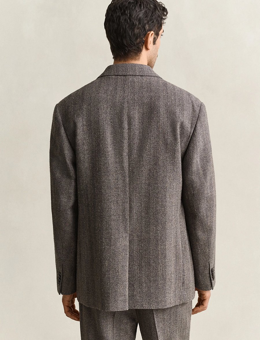 Gant - COTTON WOOL PINSTRIPE SUIT JACKET - shadow brown - 2