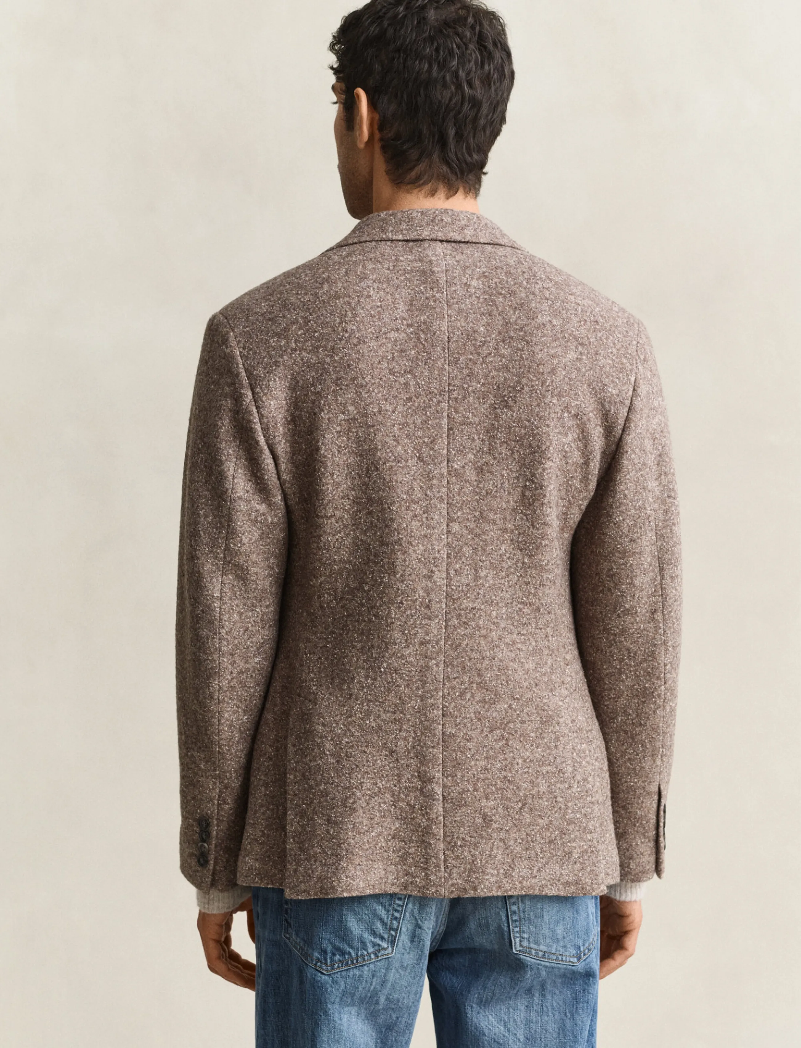 Gant - WOOL SILK JERSEY BLAZER - clay beige - 2