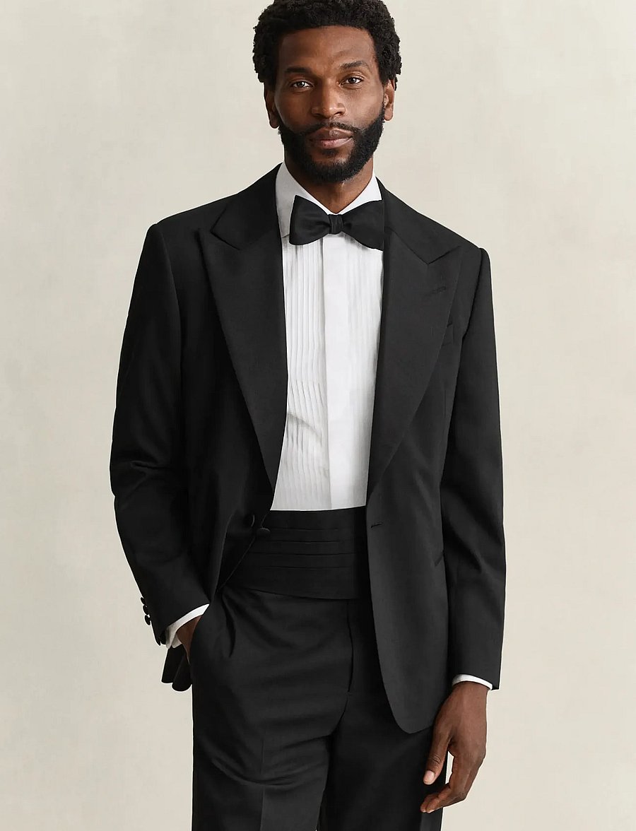 Gant - PEAK LAPEL TUXEDO JACKET - tuxedos - black - 0