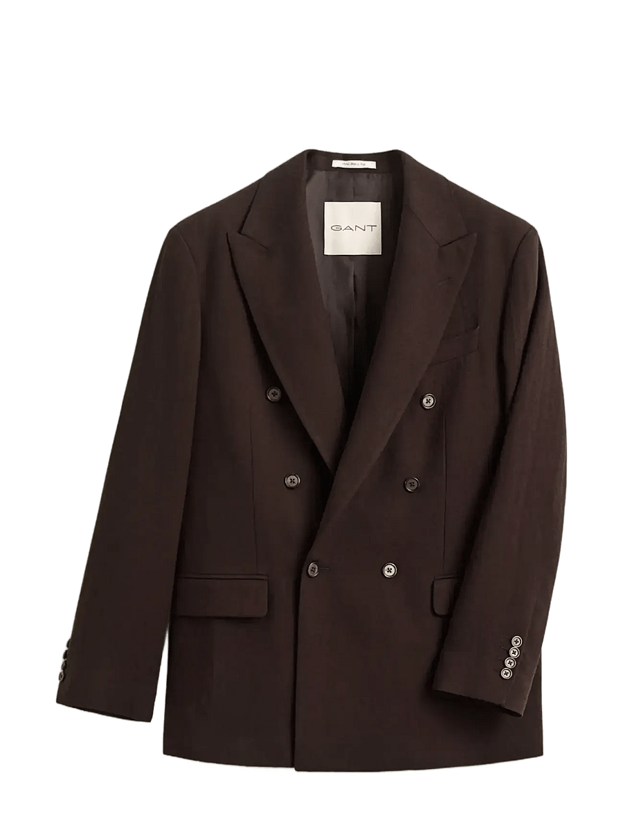 Gant - DOUBLE BREASTED WOOL SUIT JACKET - zweireiher - shadow brown - 1
