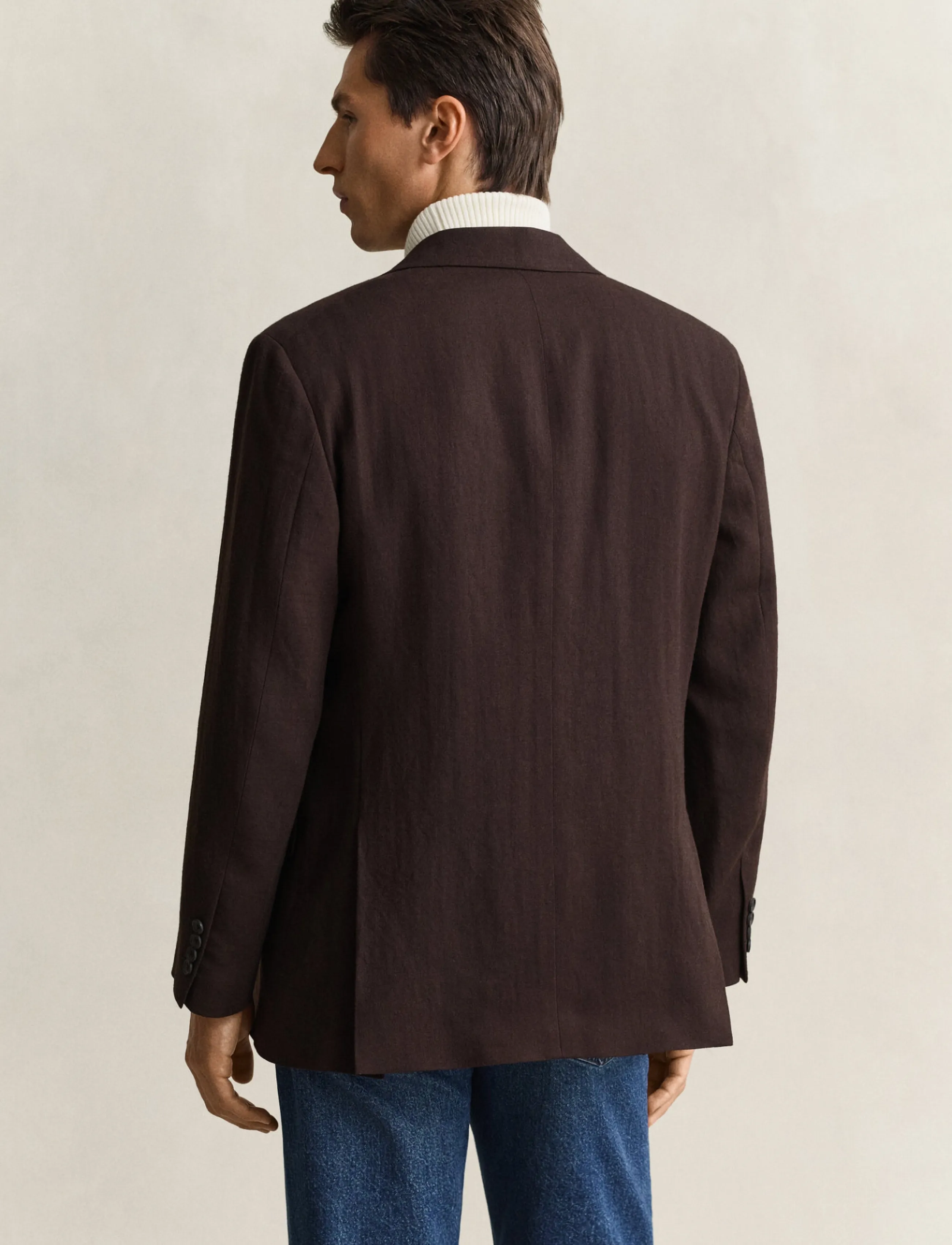 Gant - DOUBLE BREASTED WOOL SUIT JACKET - shadow brown - 2