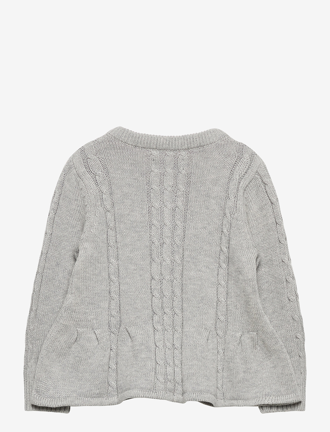 GANT - D1. COTTON CABLE CARDIGAN - light grey melange - 1