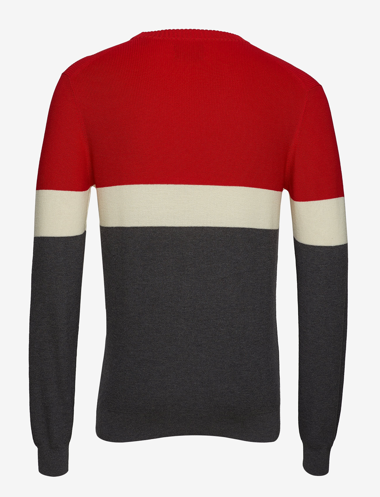 GANT - O1. BLOCK STRIPE CREW - charcoal melange - 1