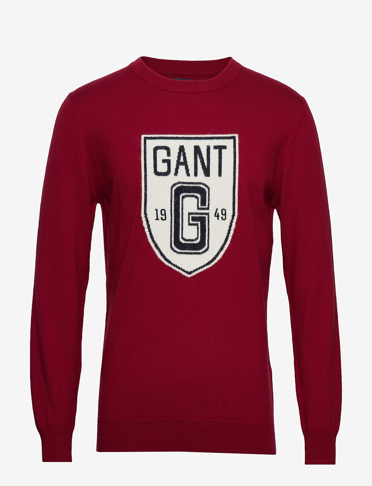 GANT - D2. HOLIDAY INTARSIA SHIELD CREW - mahogny red - 0