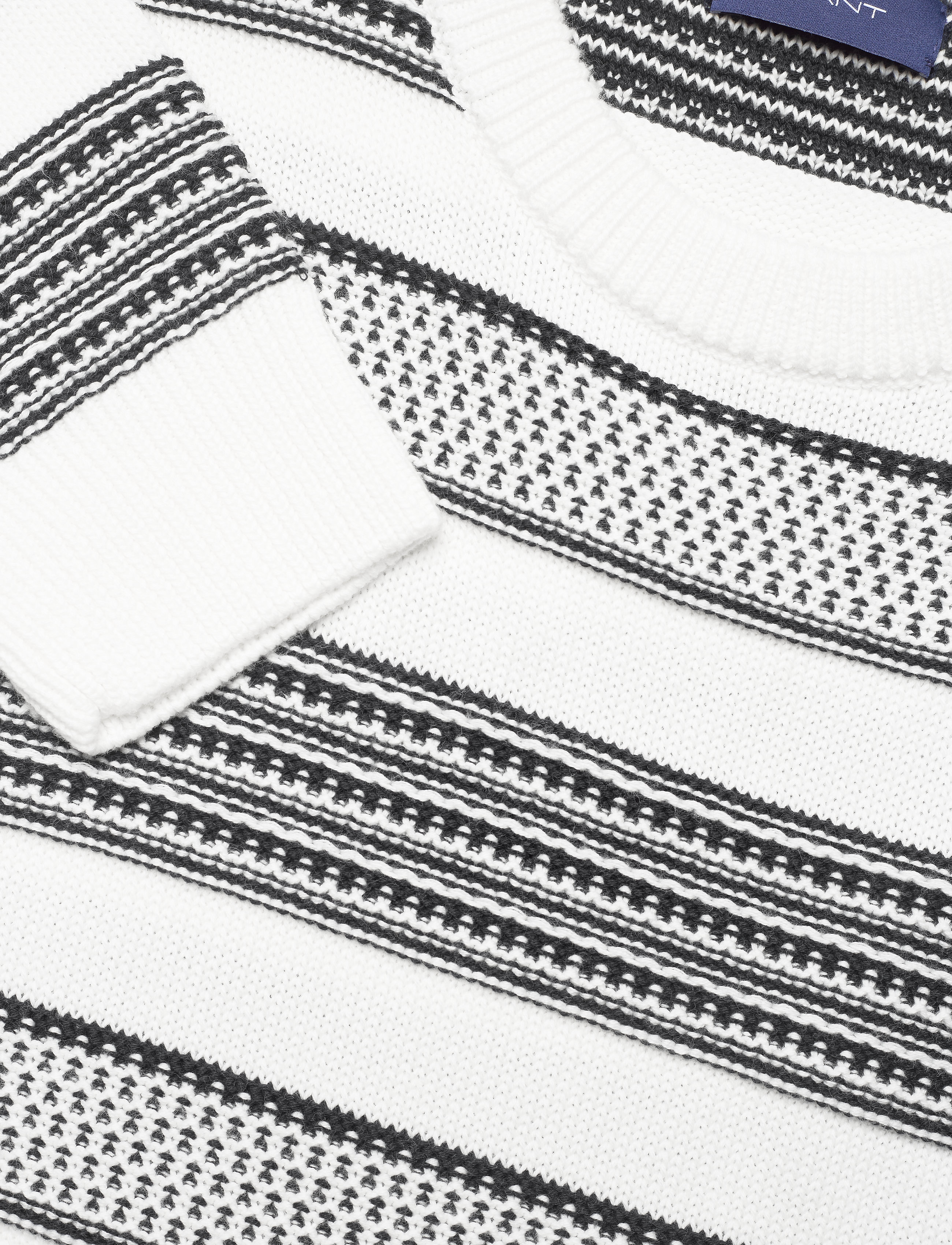 GANT - D1. STRUCTURED STRIPED CREW - eggshell - 2