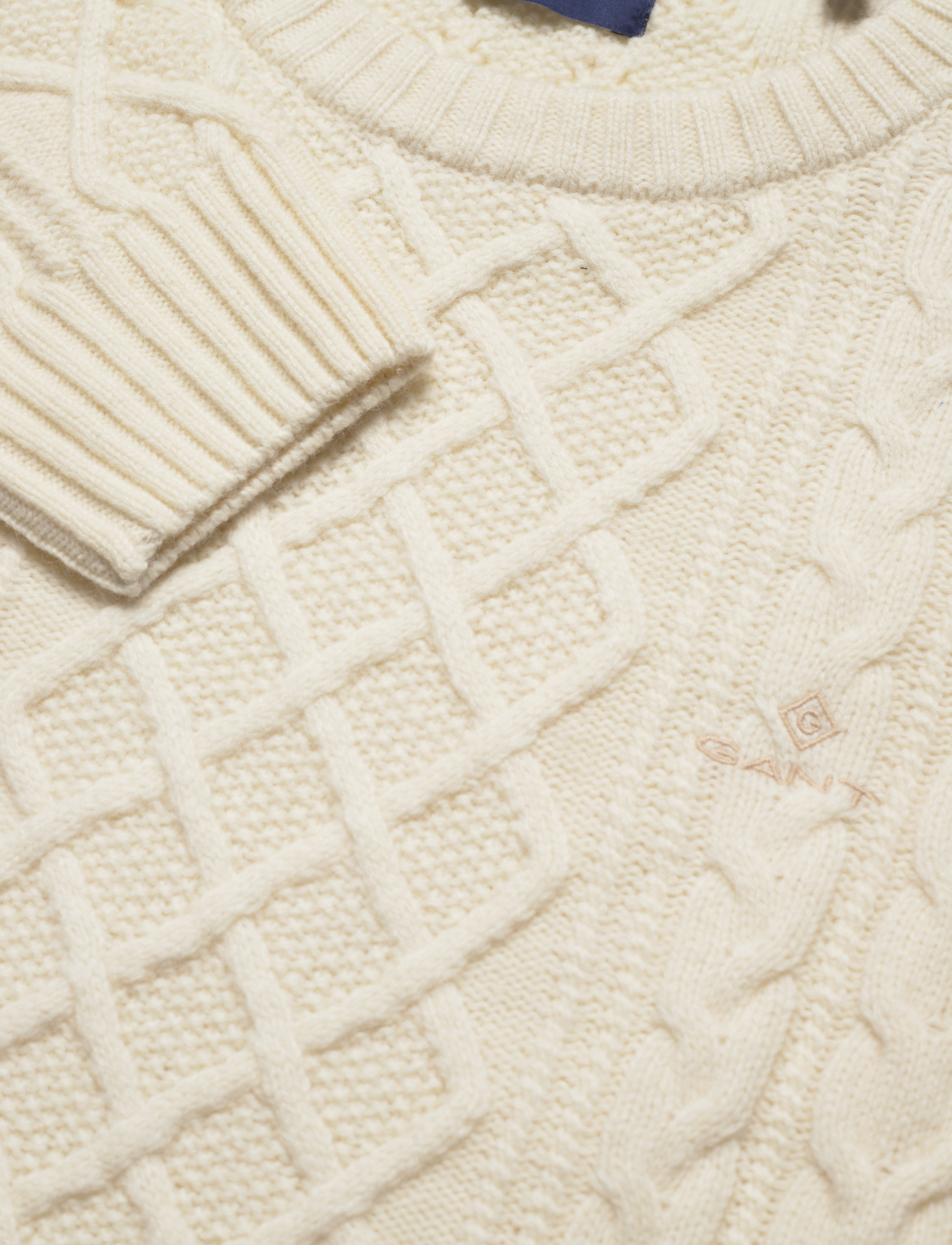GANT - D2. ARAN CABLE CREW - eggshell - 2