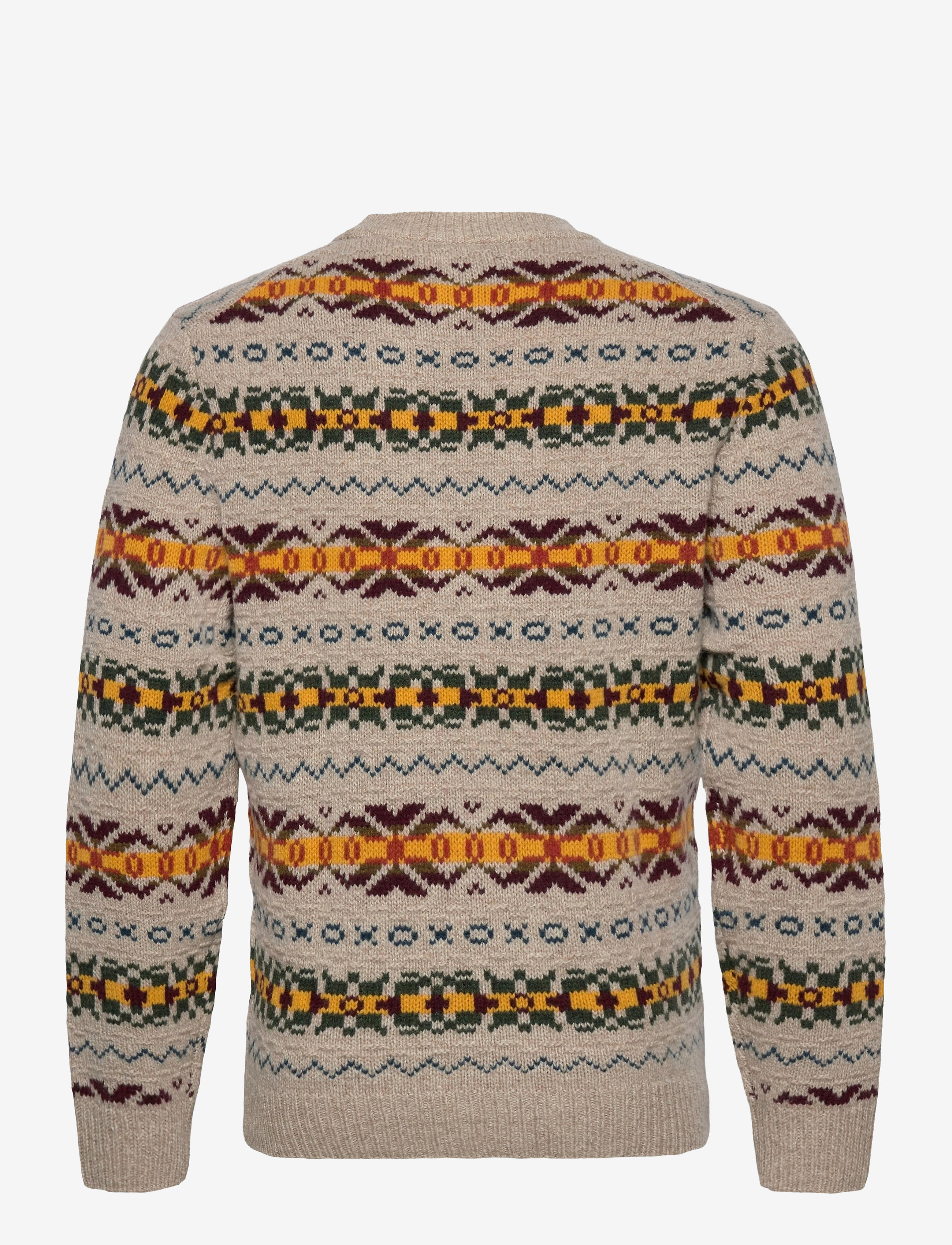 GANT - D2. TEXTURED FAIRISLE CREW - almond melange - 1