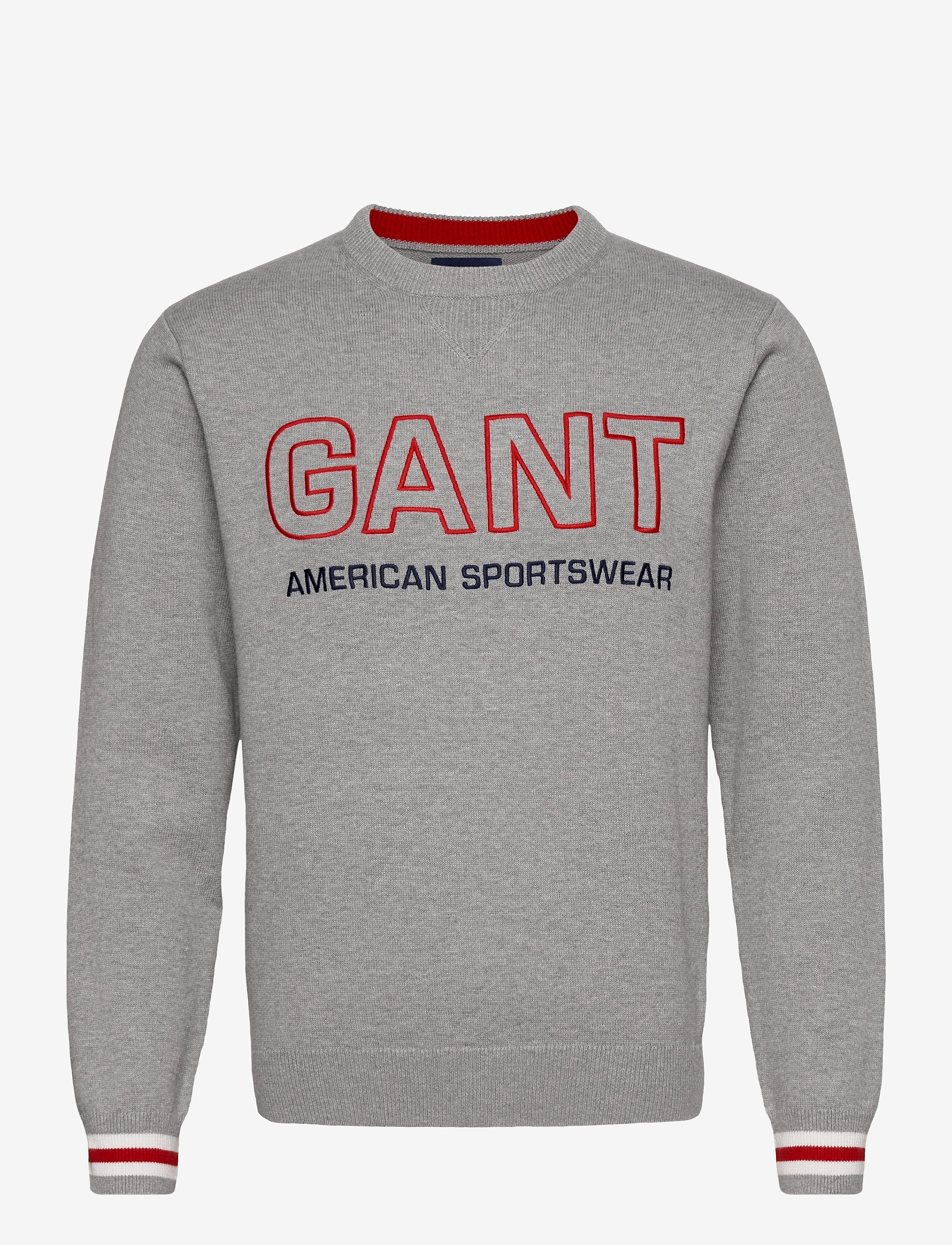 GANT - D1. GANT LOGO CREW - grey melange - 0