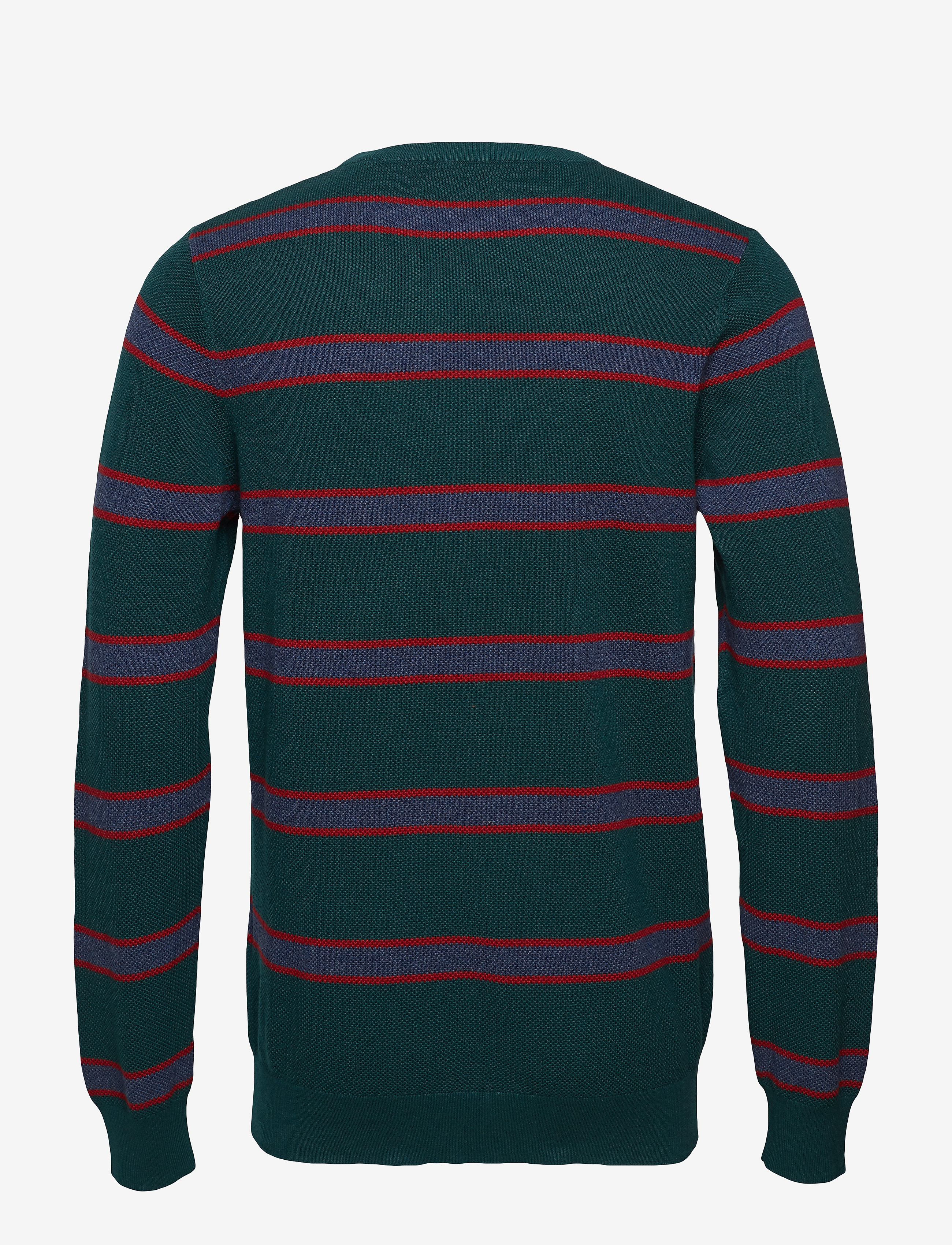 GANT - O1. COTTON PIQUE STRIPE CREW - ponderosa pine - 1