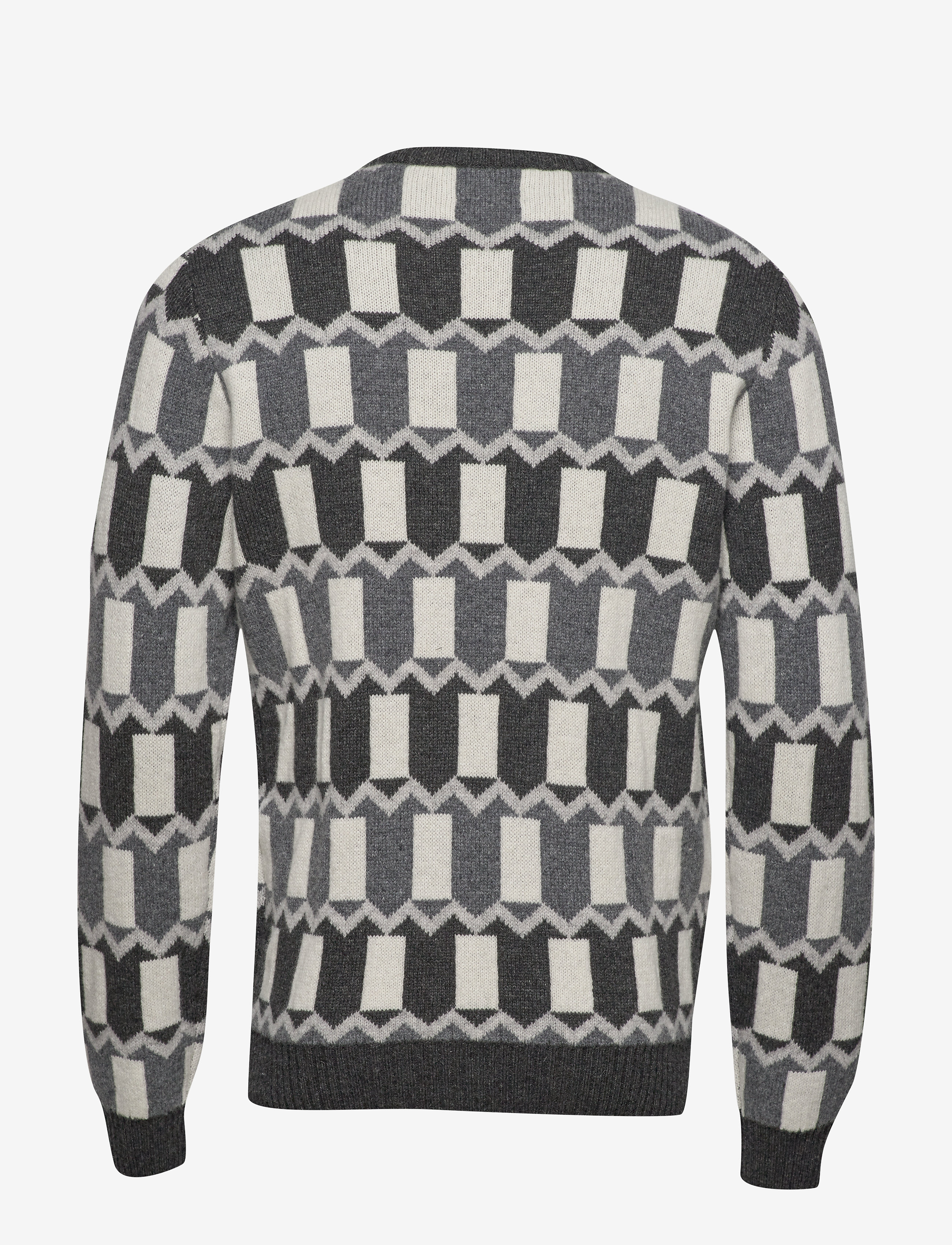 GANT - D2. HOLIDAY ALLOVER FAIRISLE CREW - dk charcoal melange - 1