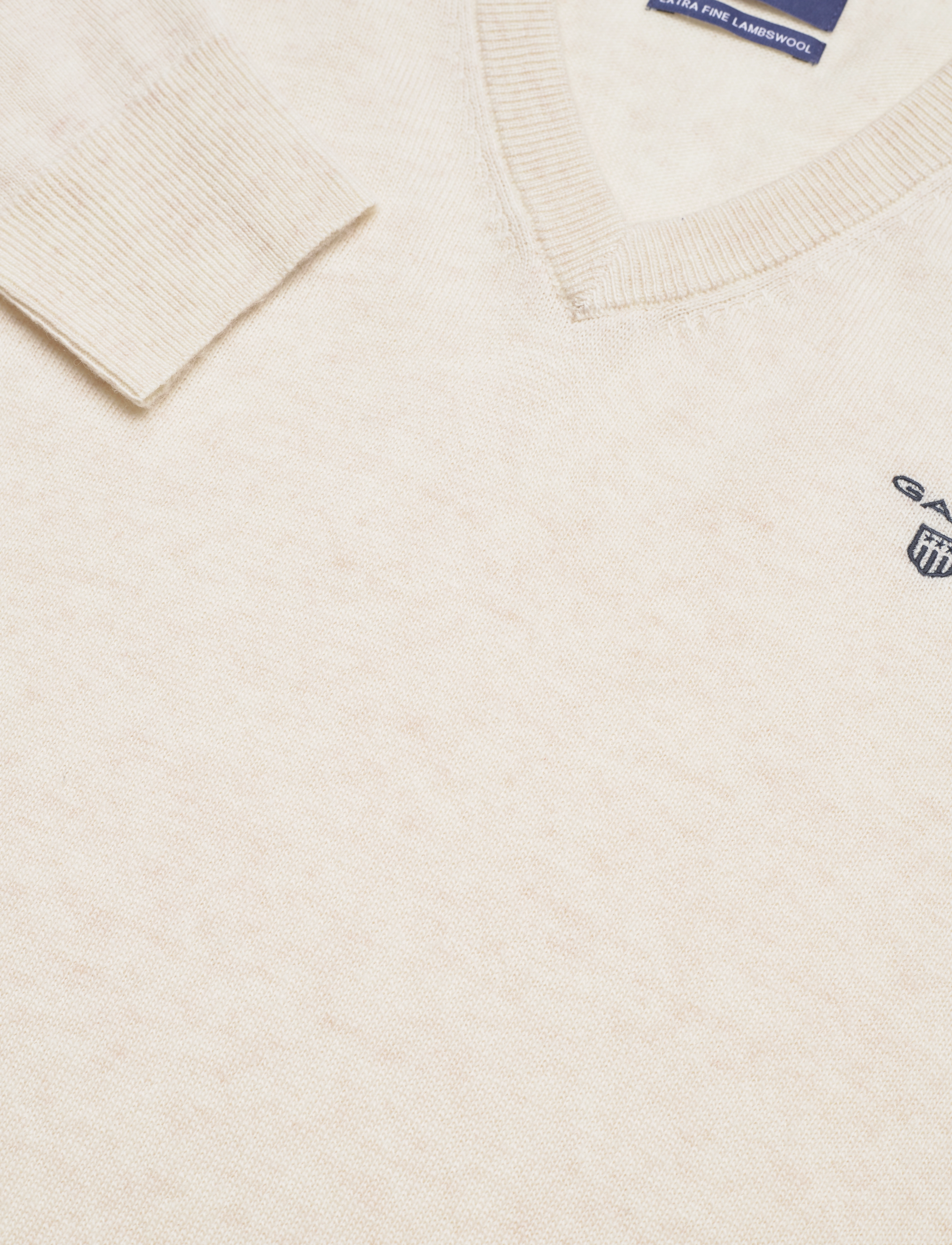 GANT - MD. EXTRAFINE LAMBSWOOL V-NECK - light beige melange - 2