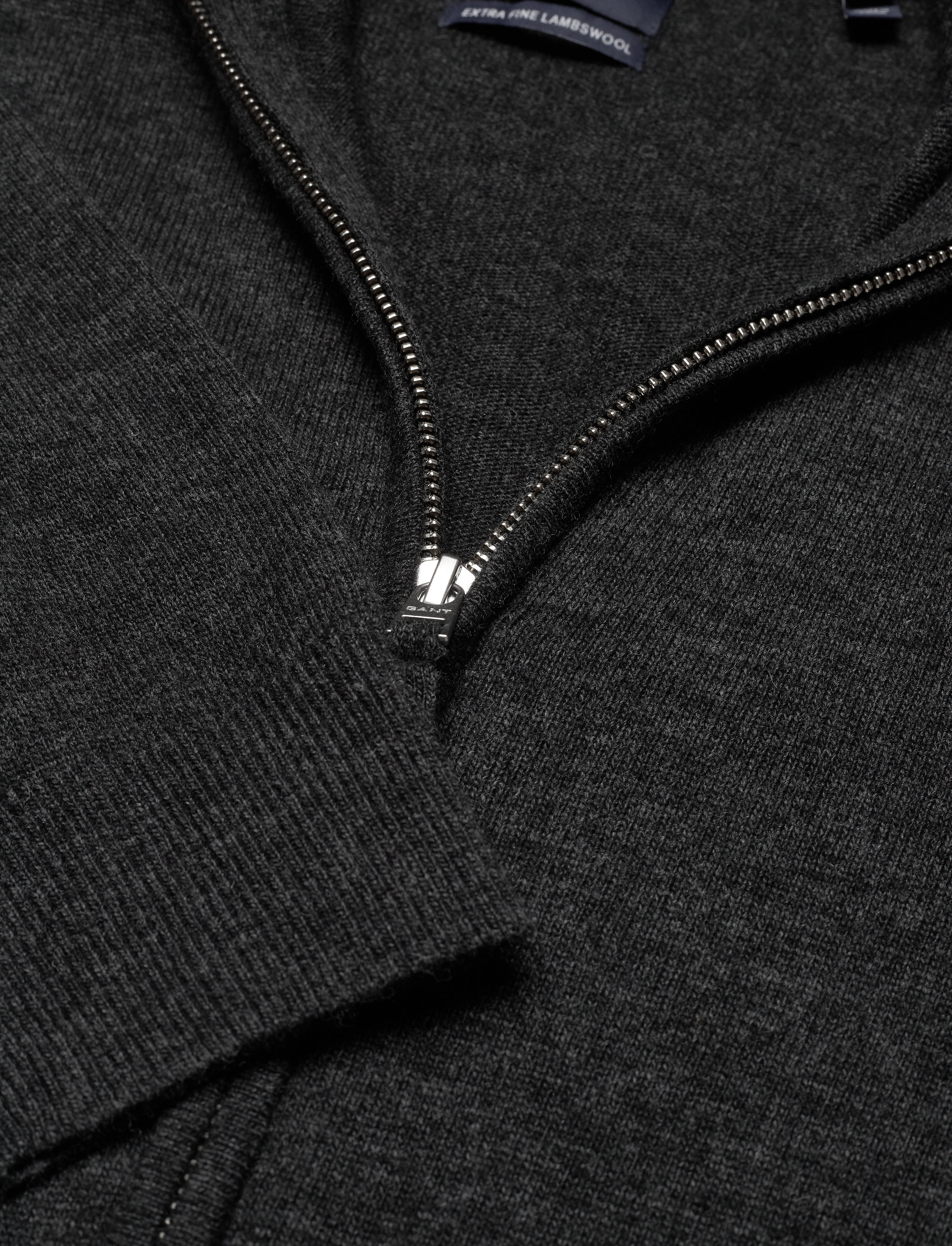 GANT - MD. EXTRAFINE LAMBSWOOL ZIP CARD. - antracit melange - 2