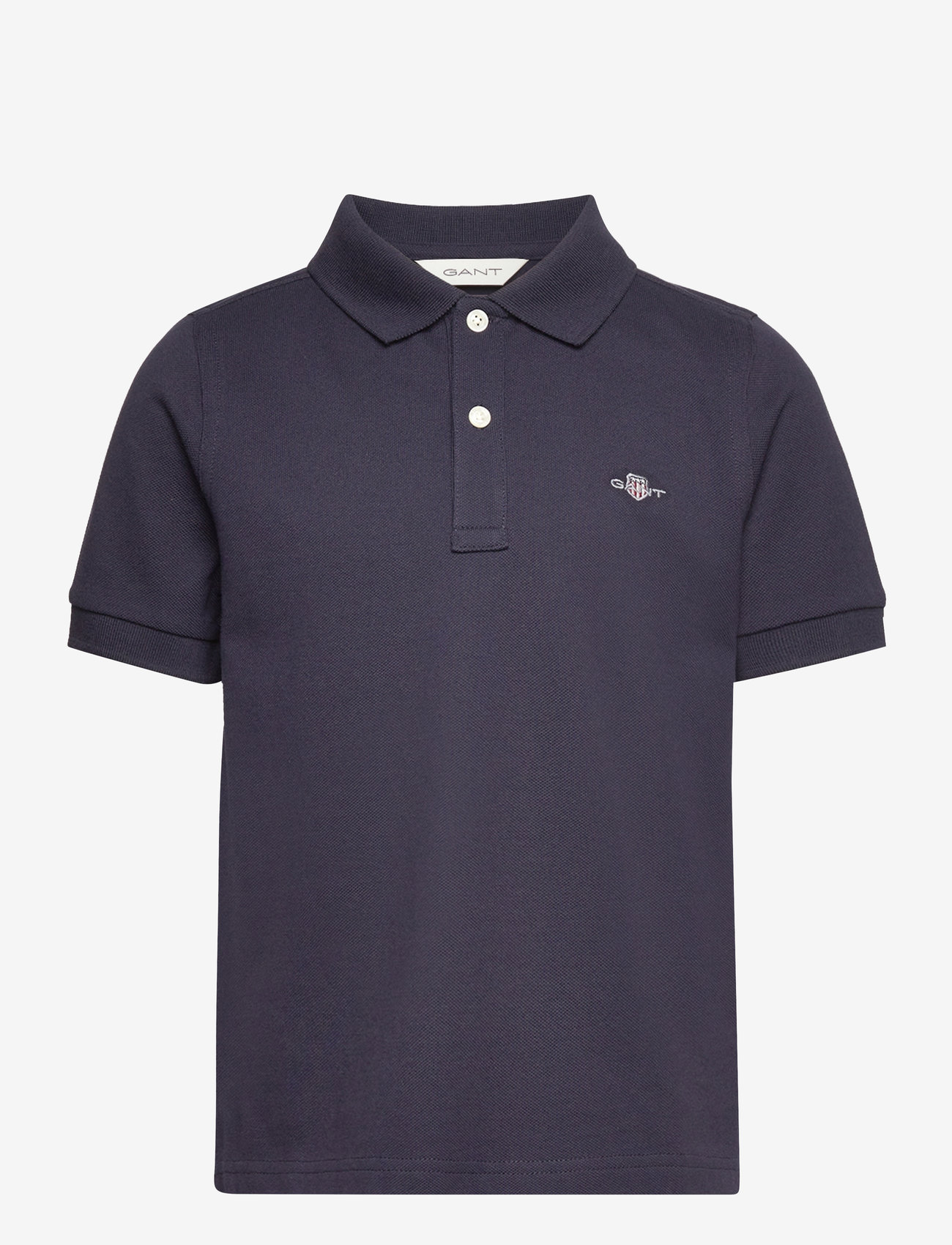 GANT - SHIELD SS PIQUE - short-sleeved polos - evening blue - 0