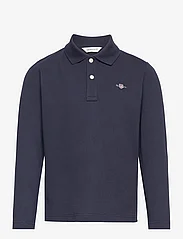 GANT - SHIELD LS PIQUE - koszulki polo - evening blue - 0