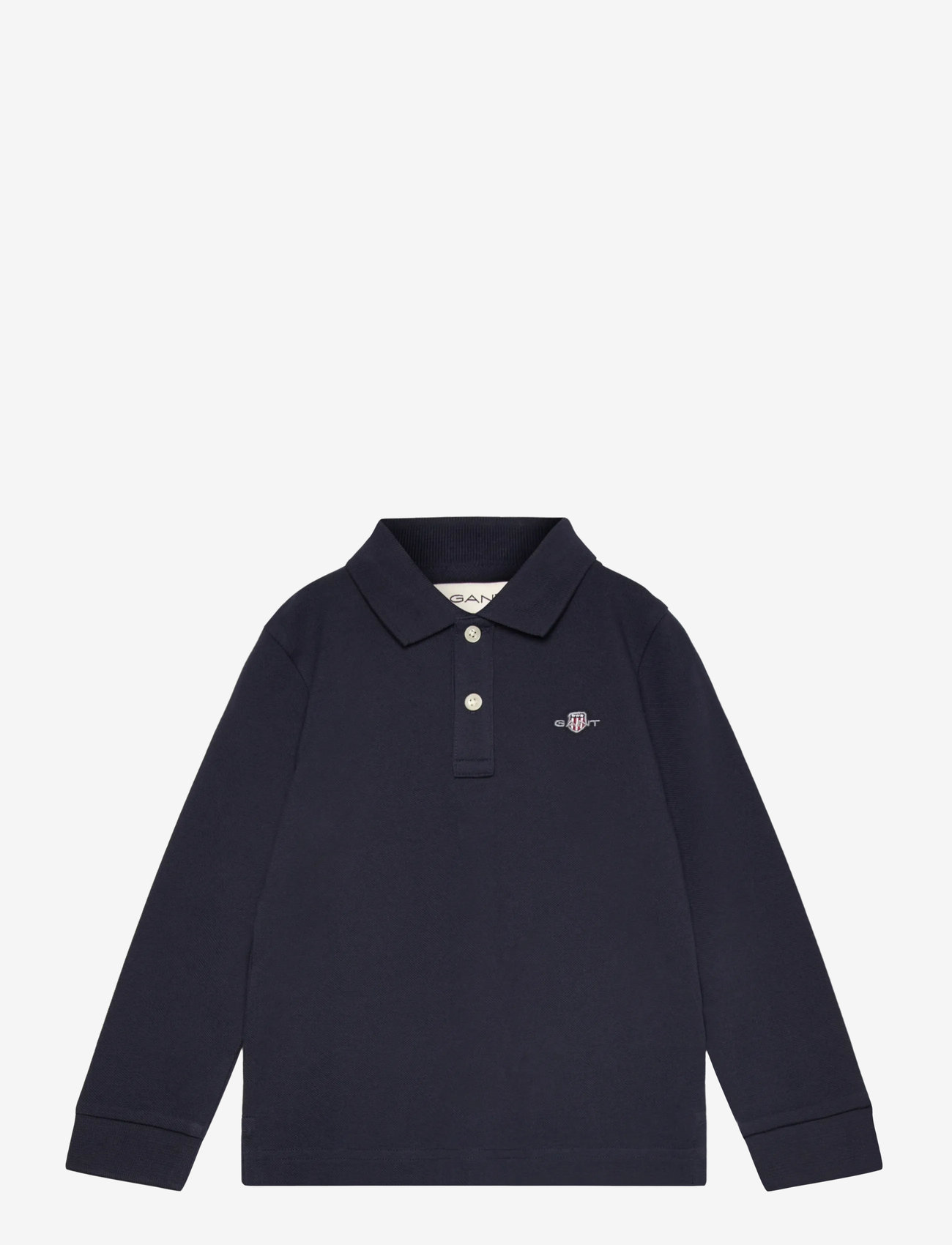 Gant - SHIELD LS PIQUE POLO - long-sleeved polos - evening blue - 0