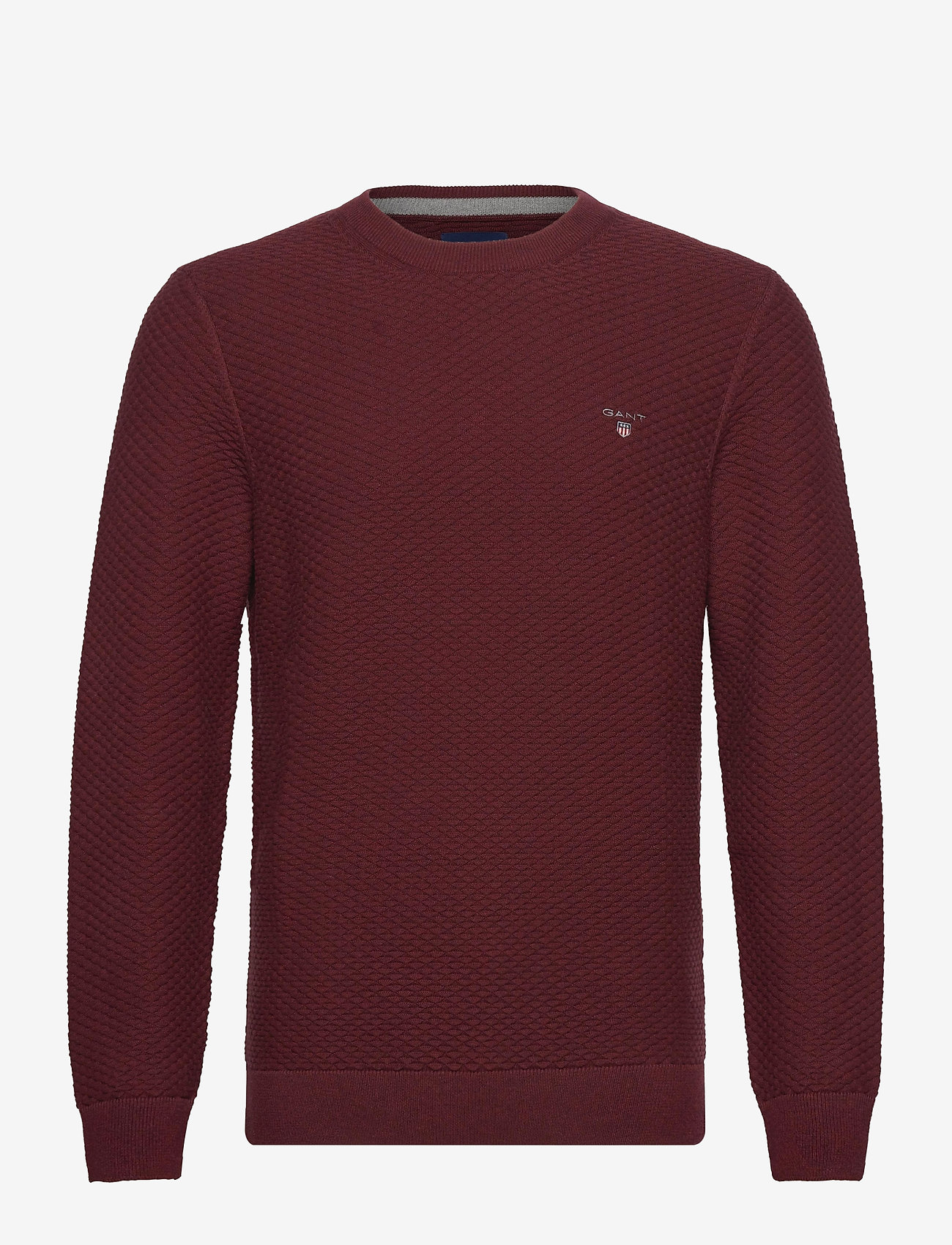 TRIANGLE TEXTURE C-NECK - DK. BURGUNDY MEL