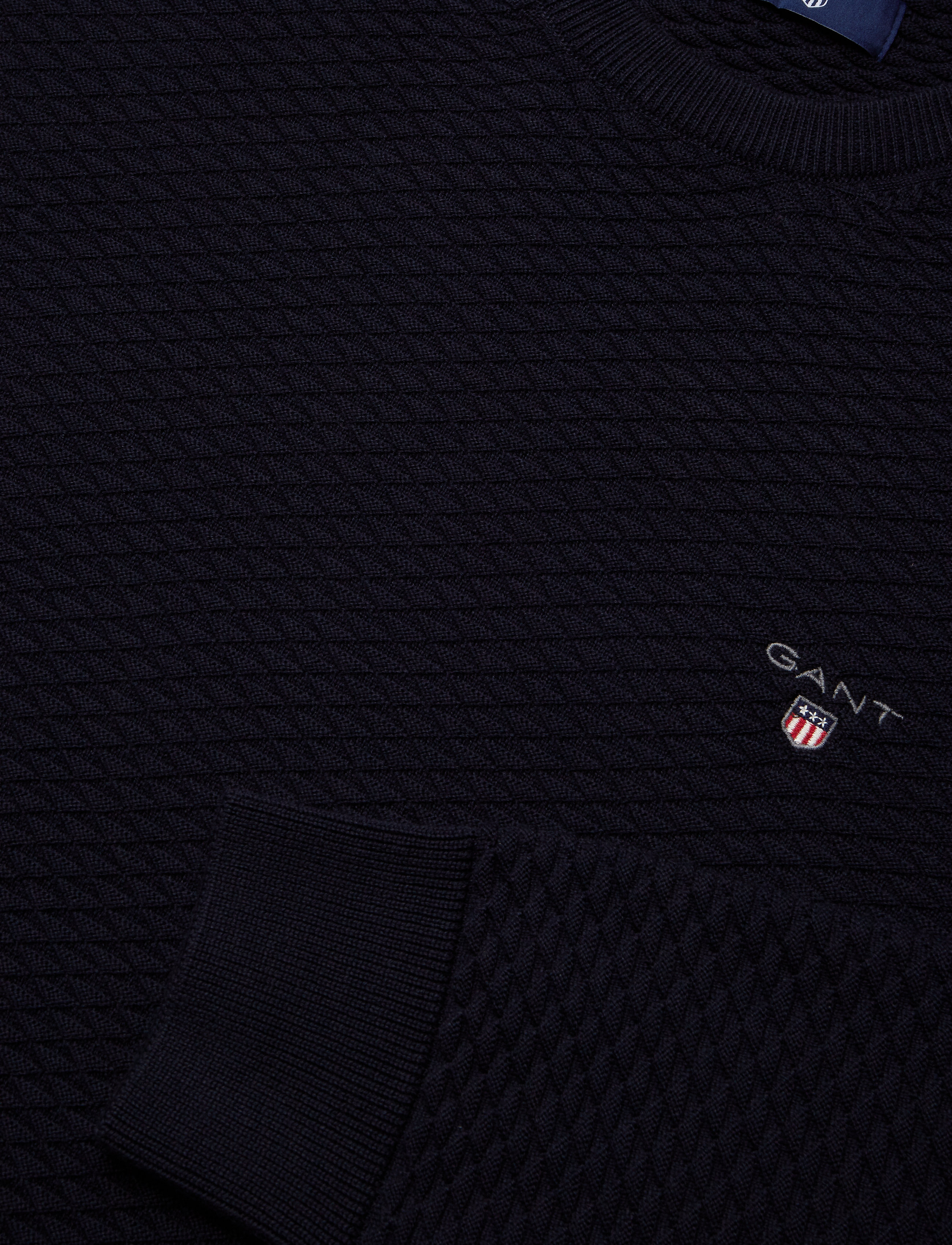 GANT - TRIANGLE TEXTURE C-NECK - evening blue - 2