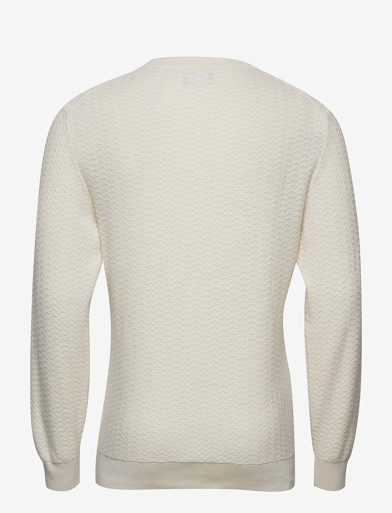 GANT - O2. HERRINGBONE TEXTURE CREW - putty - 1