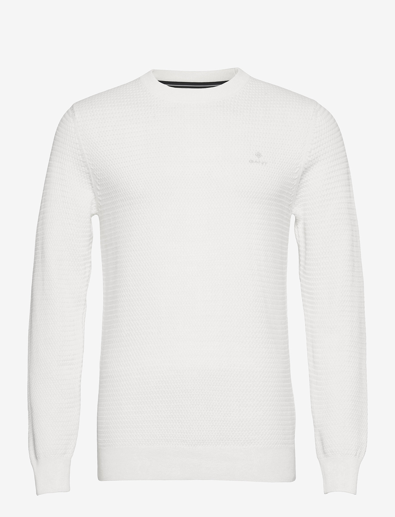 GANT - D1. BASKETWEAVE C-NECK - eggshell - 0