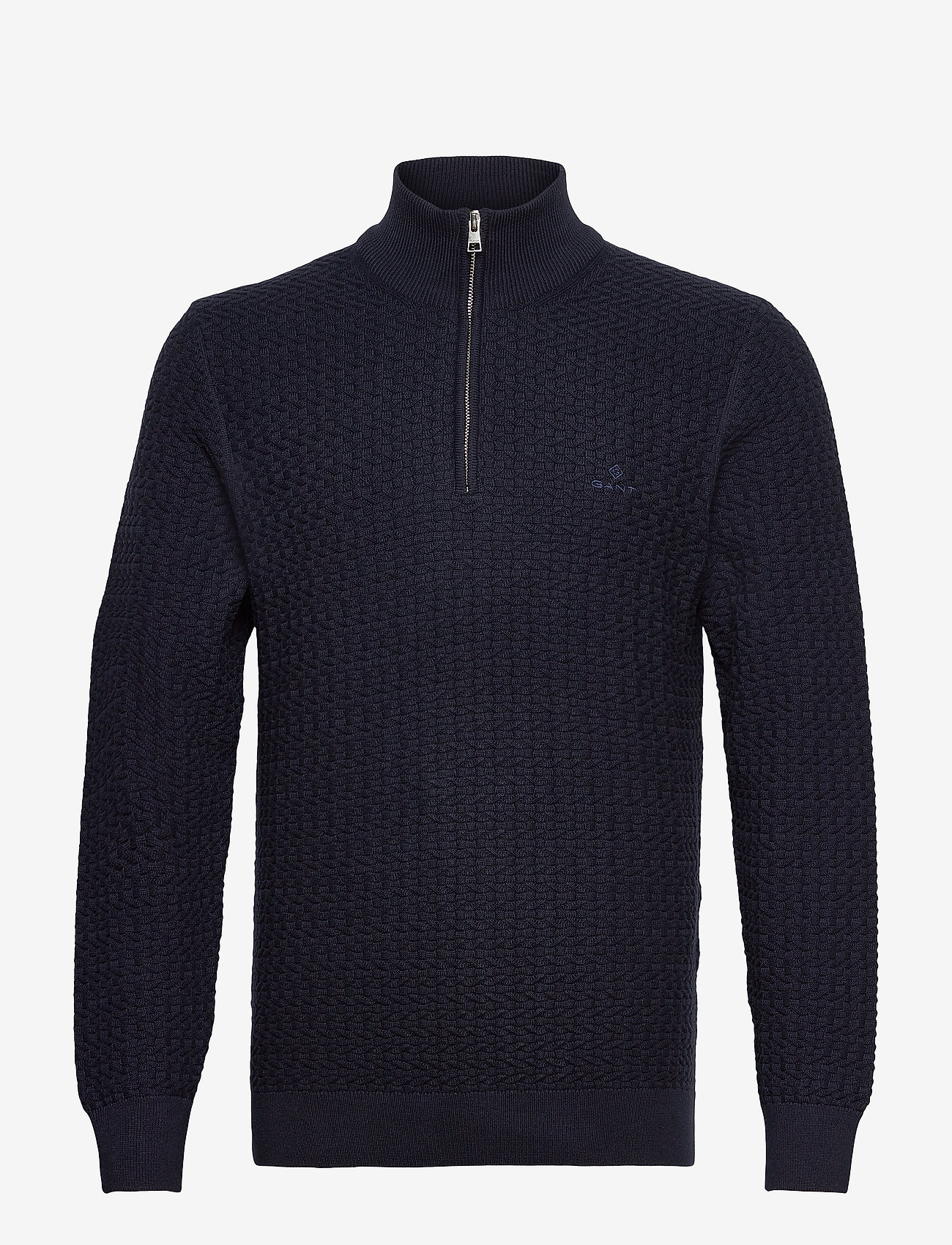 D1. COTTON TEXTURE HALFZIP - EVENING BLUE