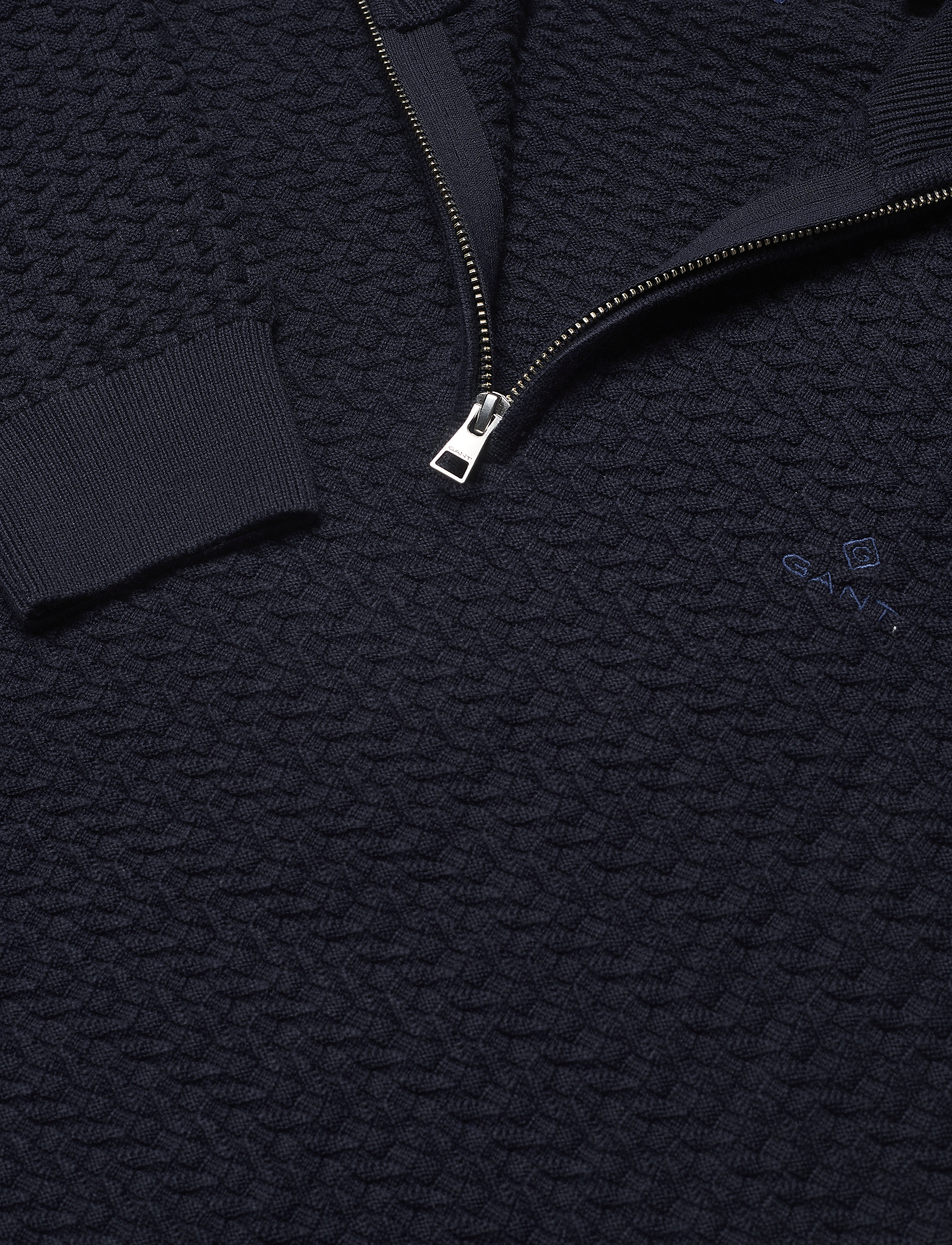 GANT - D1. COTTON TEXTURE HALFZIP - evening blue - 2