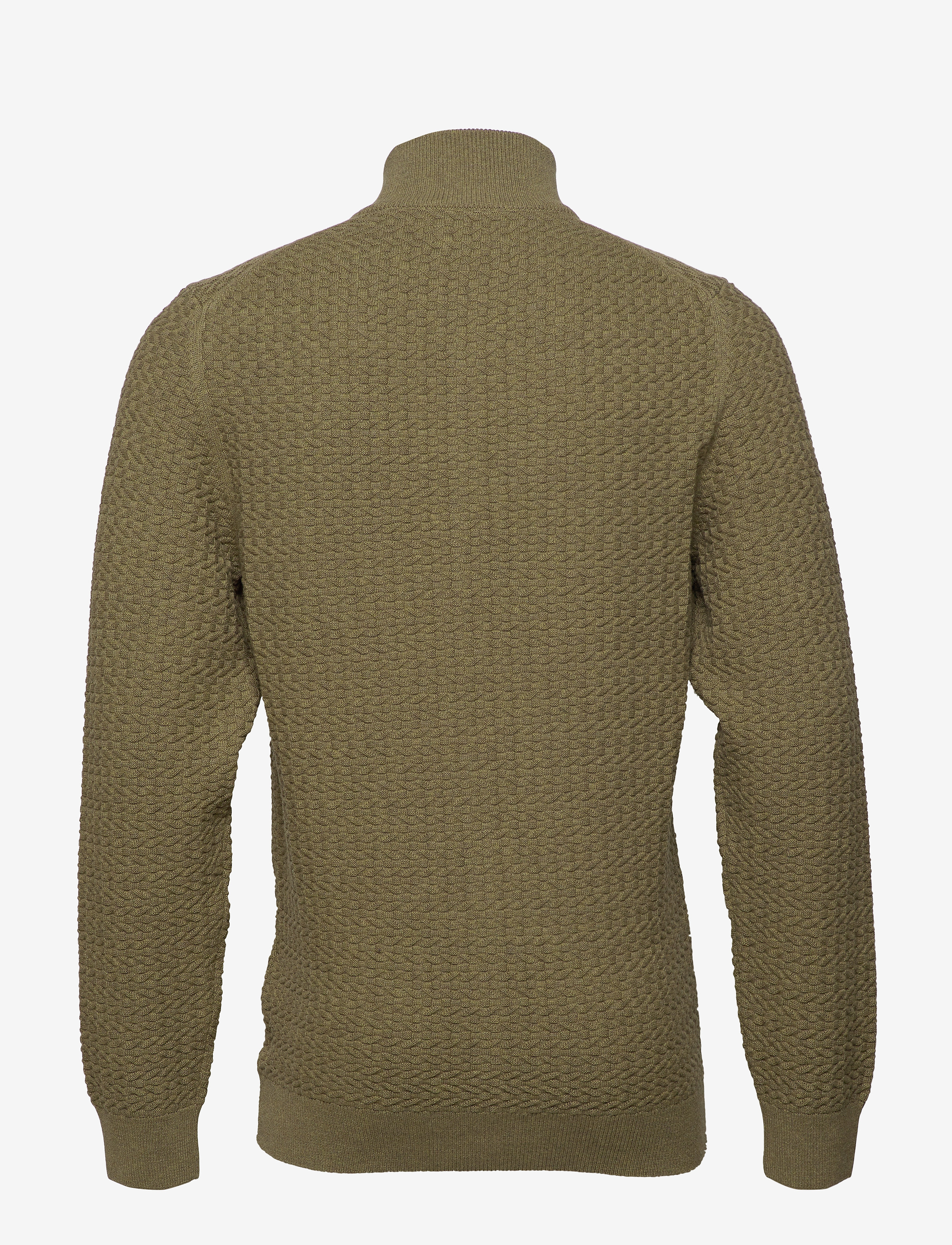 GANT - D1. COTTON TEXTURE FULLZIP - olive melange - 1