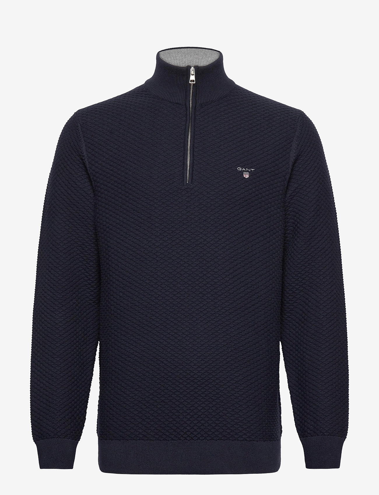 GANT - TRIANGLE TEXTURE HALFZIP - evening blue - 0
