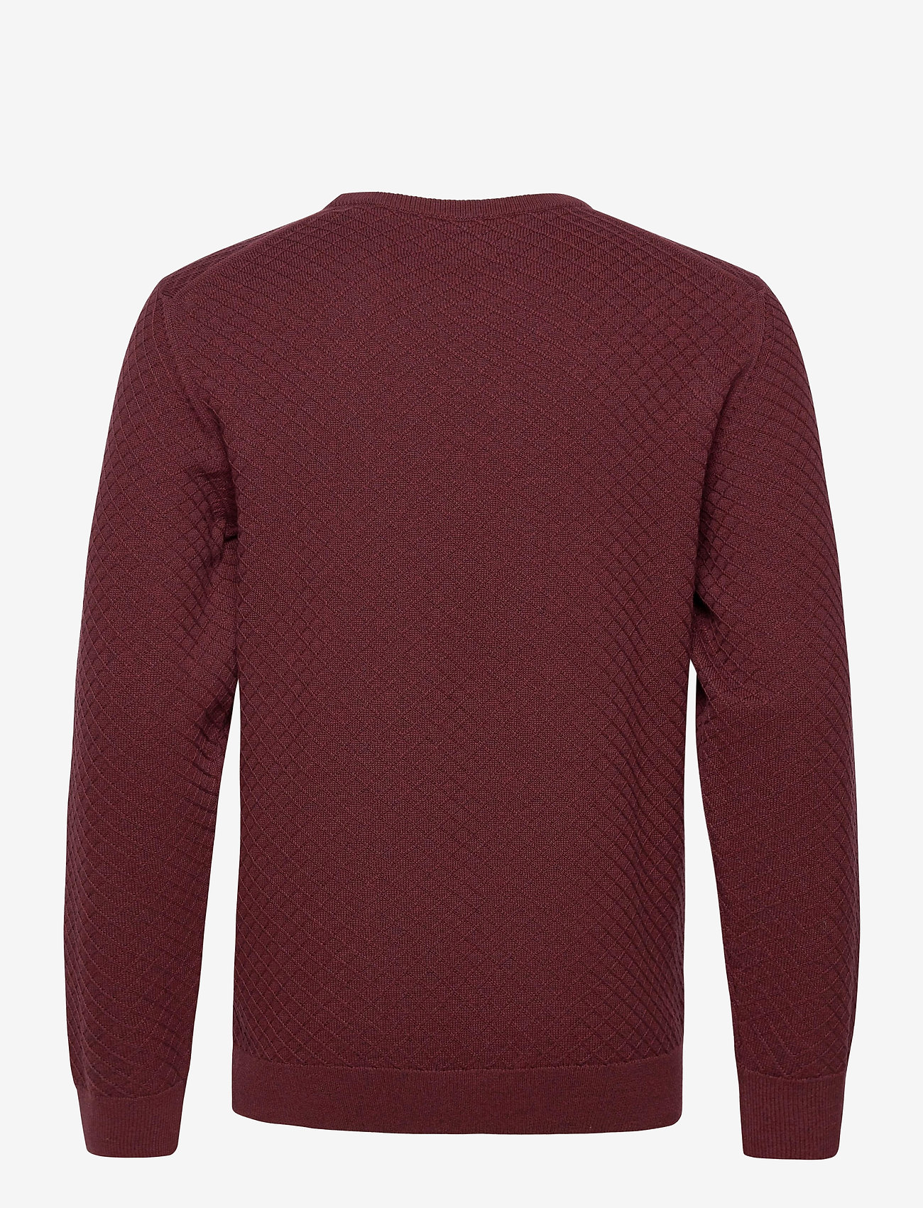GANT - D1. COTTON TEXTURE CREW - dk. burgundy mel - 1